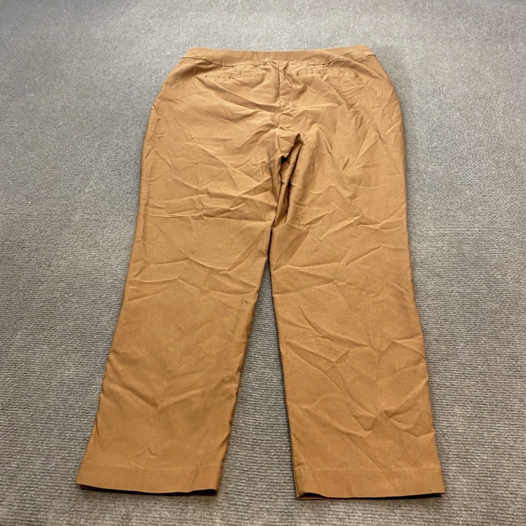 Vintage Chicos Pants Women’s 2R / 12 Tan Brown Ponte Detail Ankle Pull On Stretch Size 34" / US 12 / IT 48 - 5 Thumbnail