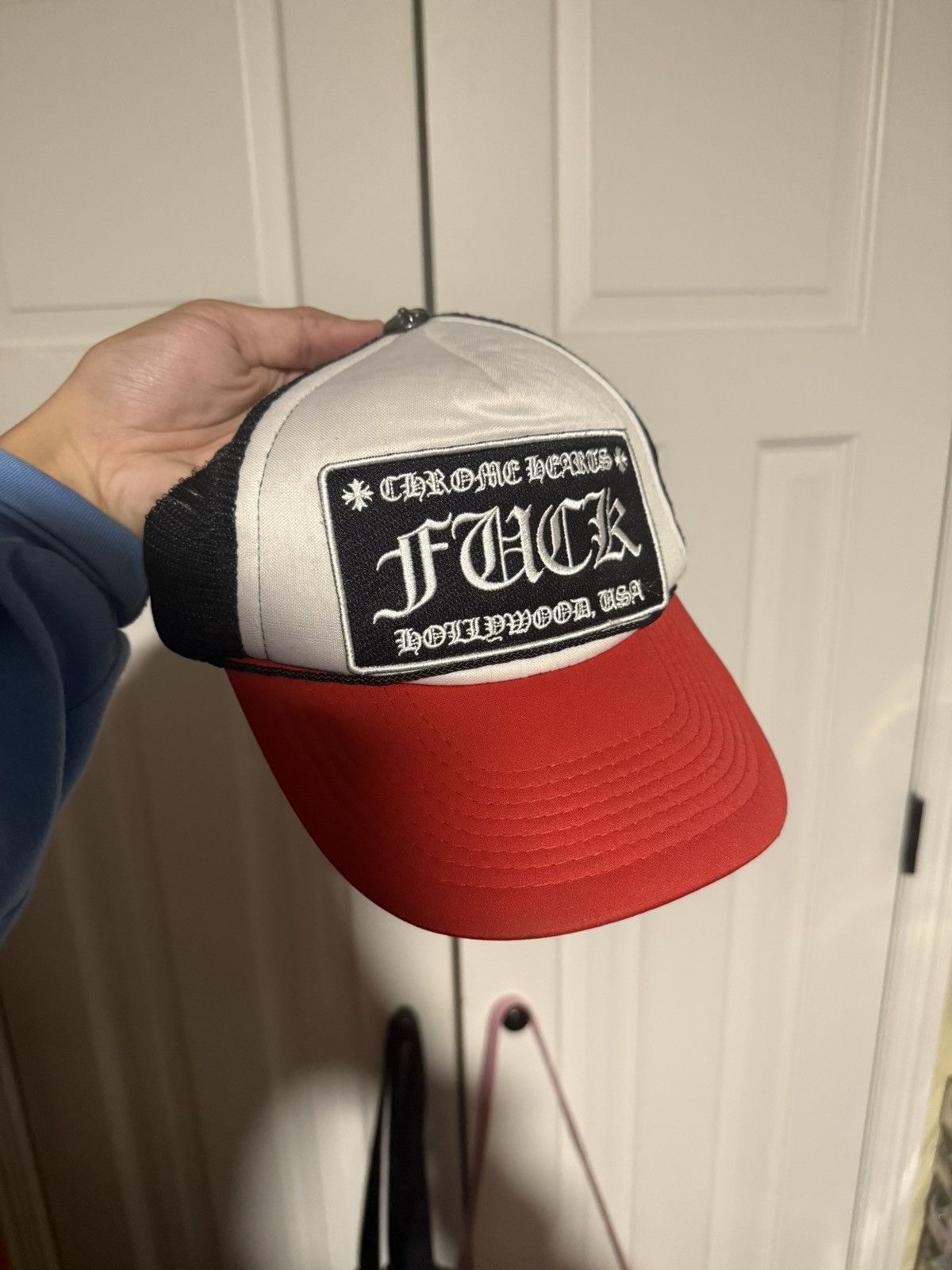 Chrome Hearts Vintage White/Red “F*ck” Trucker Hat