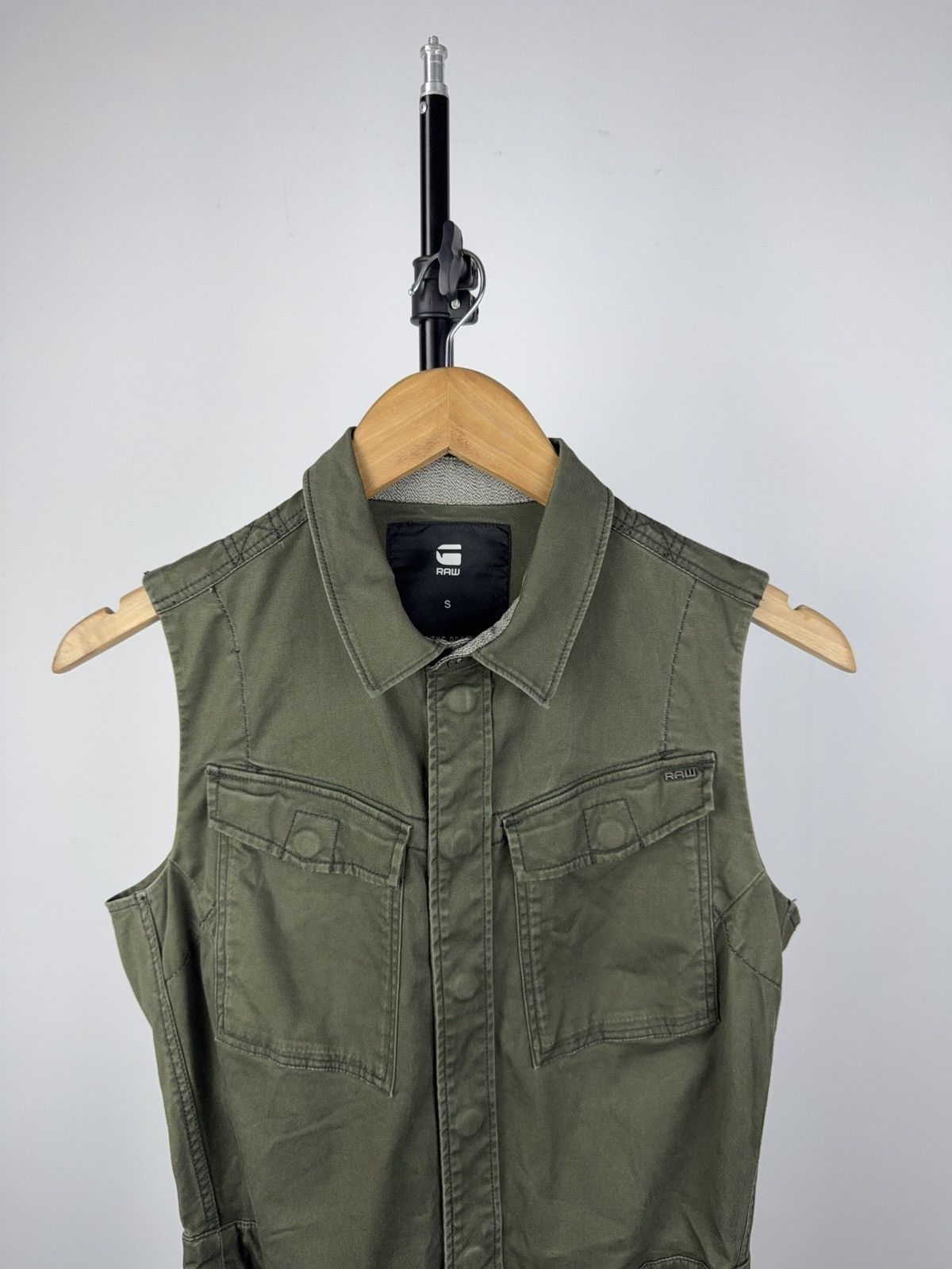 G-Star × Vintage G-Star RAW Belted Utility Shirt Dress Khaki Sleeveless S Size S / US 4 / IT 40 - 2 Thumbnail