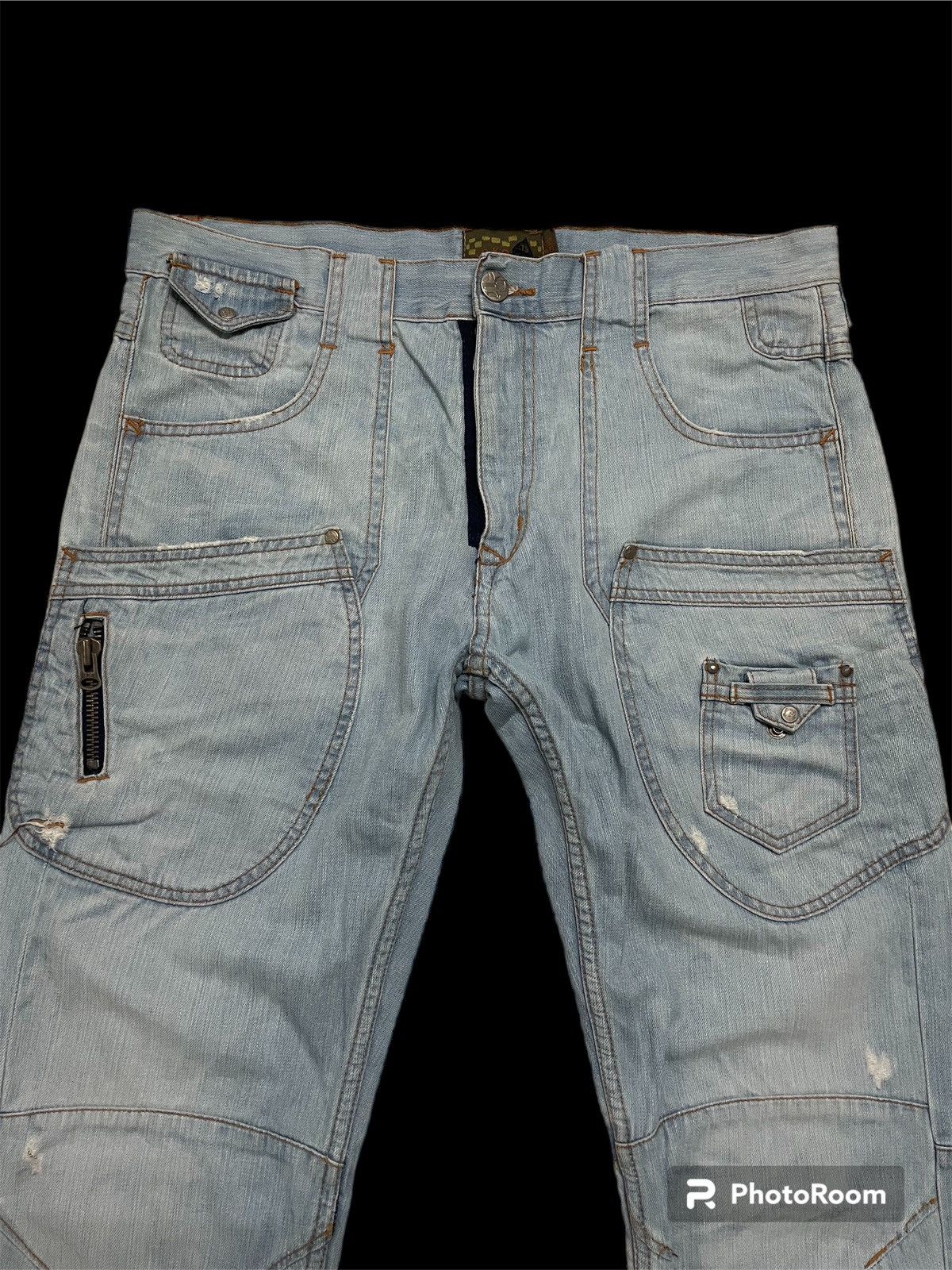 Japanese Brand RARE!! JAPANESE SICKO NINETEEN BUSHPANT MULTIPOCKET JEANS Size US 37 - 5 Thumbnail