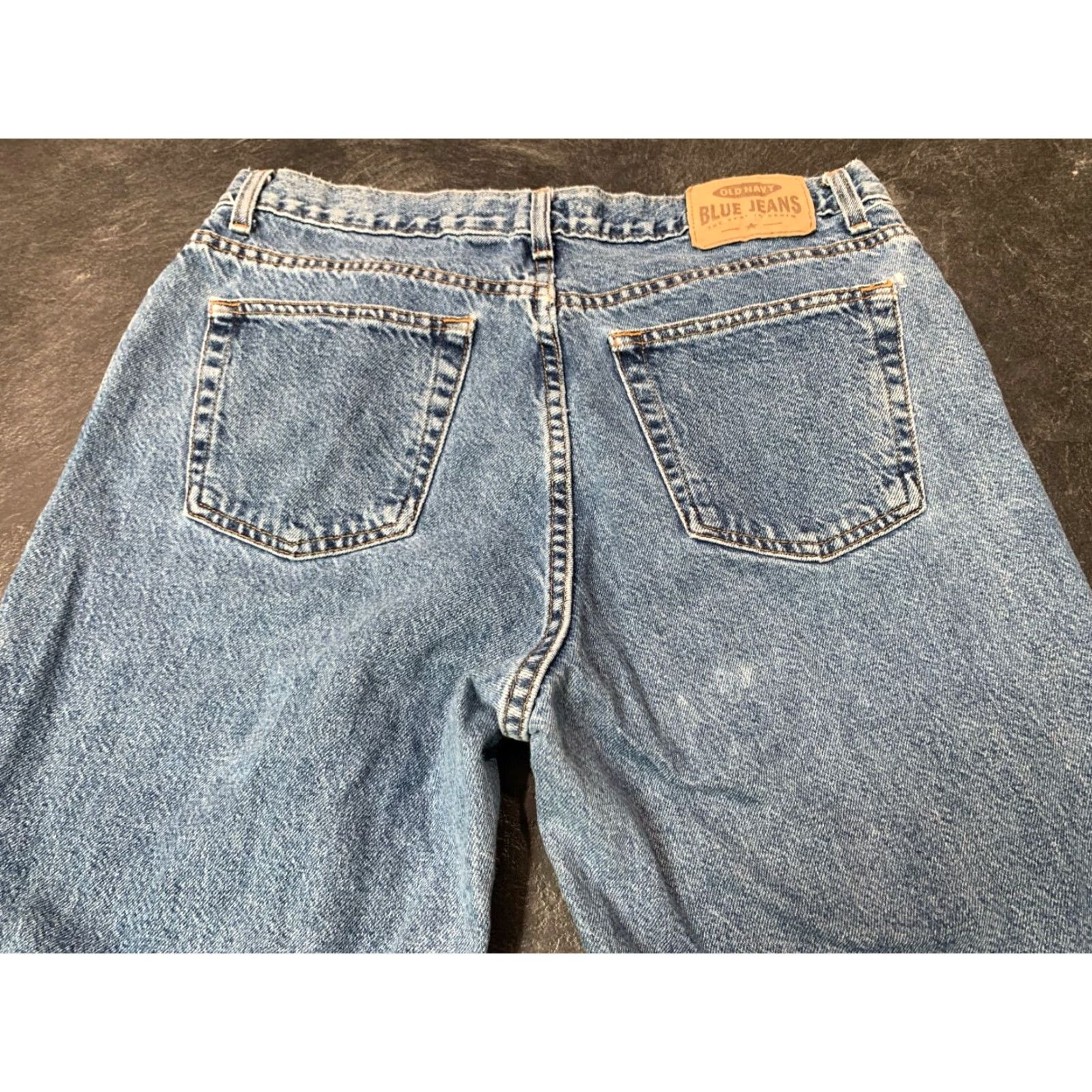Old Navy Old Navy Jeans Women's Size 14 Long Straight Blue Dark Wash Denim 5-Pocket Zip Inseam 33in Regular Rise Mid Vintage No Size 36" / US 14 / IT 50 - 4 Thumbnail