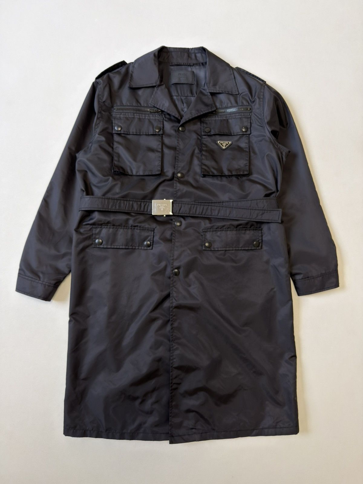 Prada A/W 19 ‘Black Nylon Gabardine Coat’ Size US M / EU 48-50 / 2 - 15 Thumbnail