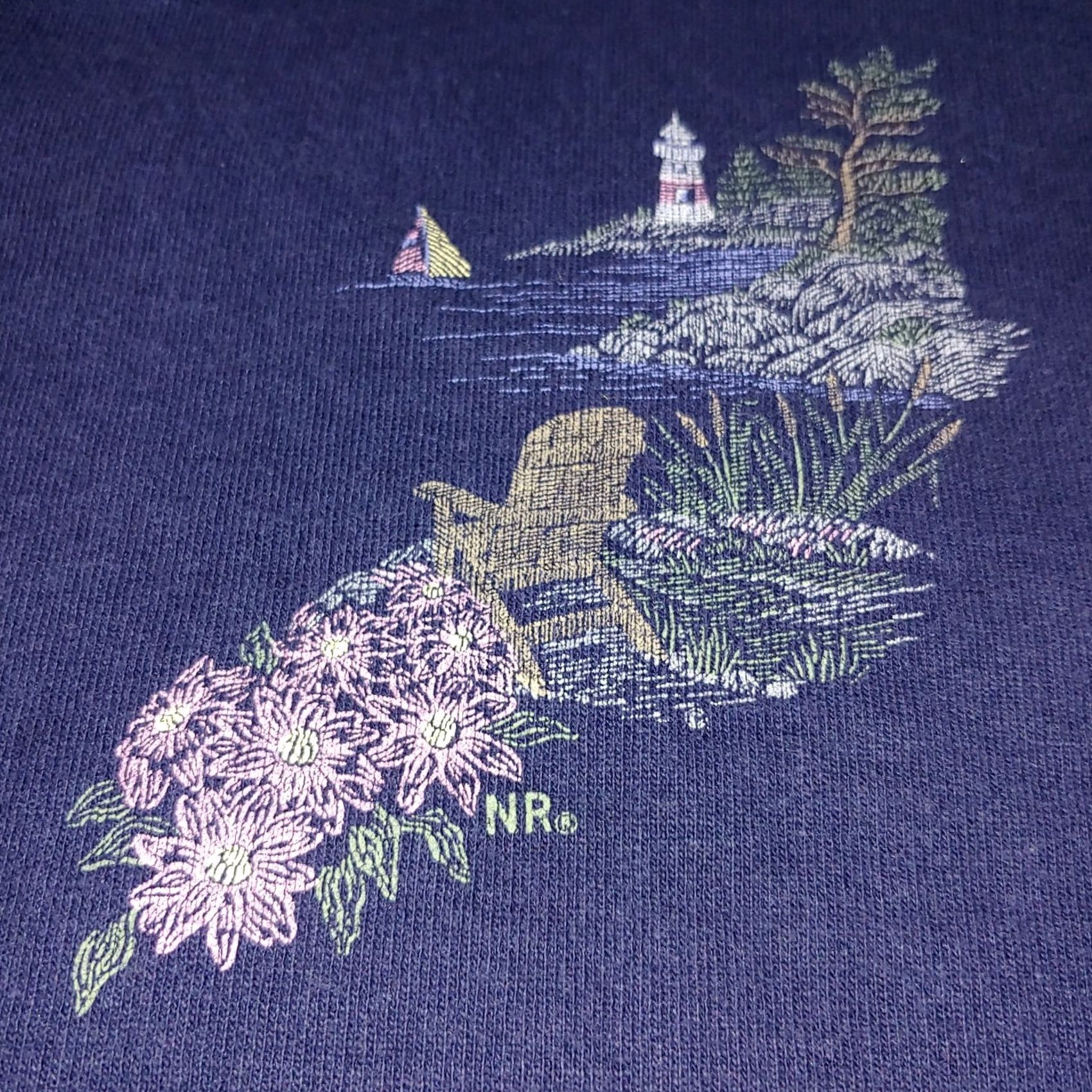 Northern Reflections VINTAGE Northern Reflections Sweatshirt Hooded Zipper 2X Coastal Beach Seashore Lighthouse Sailboat Blue Womens Mens Size XXL / US 16-18 / IT 52-54 - 2 Thumbnail