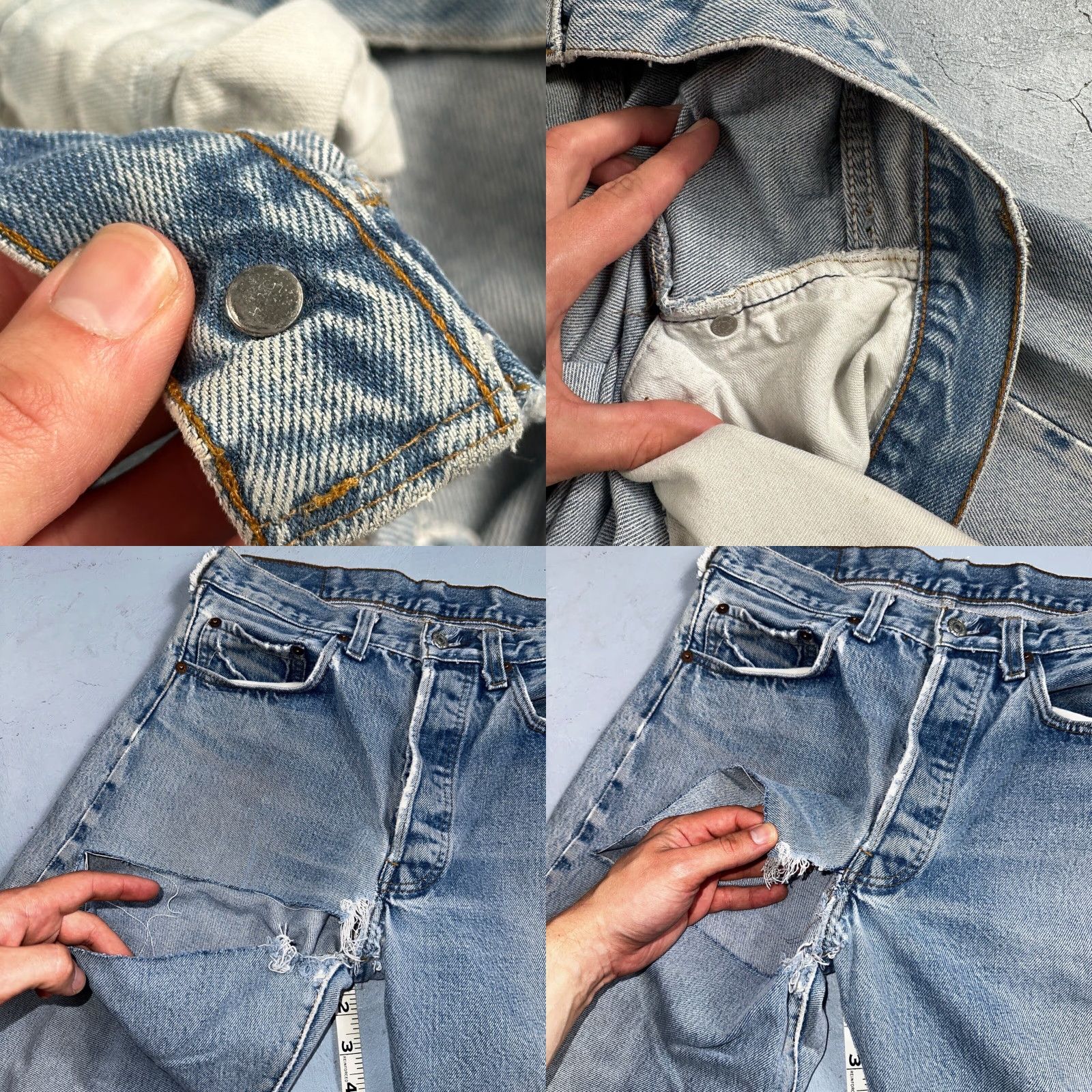 Levi's VINTAGE Levi's 501XX Jeans - 80s USA Selvedge Thrashed Distressed Light Blue Denim 30x33 Boys? Mens? Not sure. Size US 30 / EU 46 - 8 Thumbnail