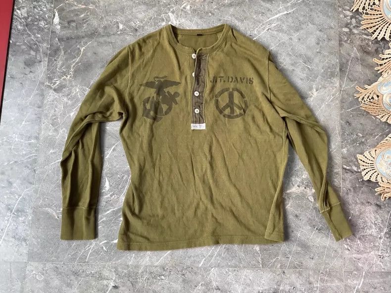 Freewheelers FREEWHEELERS Size 38 Back painting Henry shirt long shirt Size US M / EU 48-50 / 2 - 1 Thumbnail