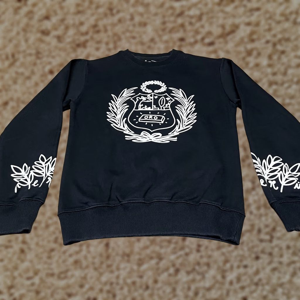 Vintage Pieta Sweatshirt Womens S Black Crewneck ORO Crest Graphic Cotton Leisure Pullover Peru Travel Womens Size S / US 4 / IT 40 - 1 Thumbnail