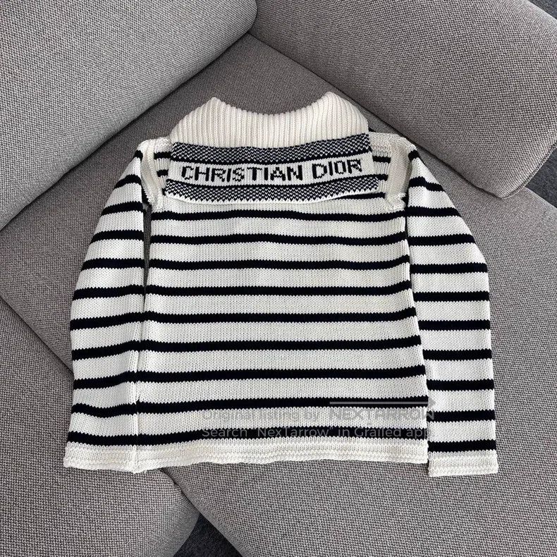 Dior Dior SS22 striped cotton cashmere navy collar long sleeves Size XS / US 0-2 / IT 36-38 - 1 Thumbnail