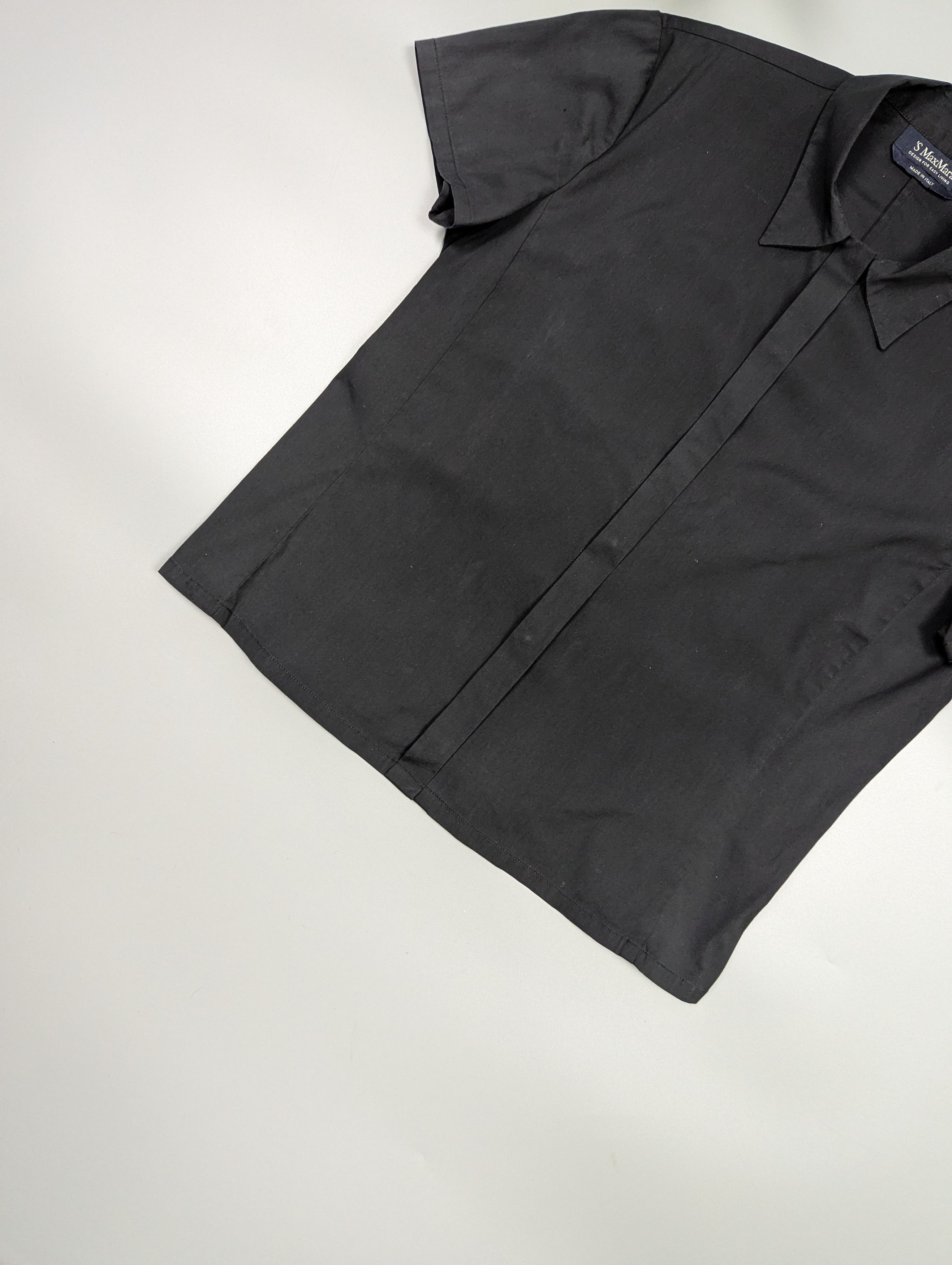Max Mara S’Max Mara Black Snap Button Short Sleeve Top Minimalist Size M / US 6-8 / IT 42-44 - 4 Thumbnail