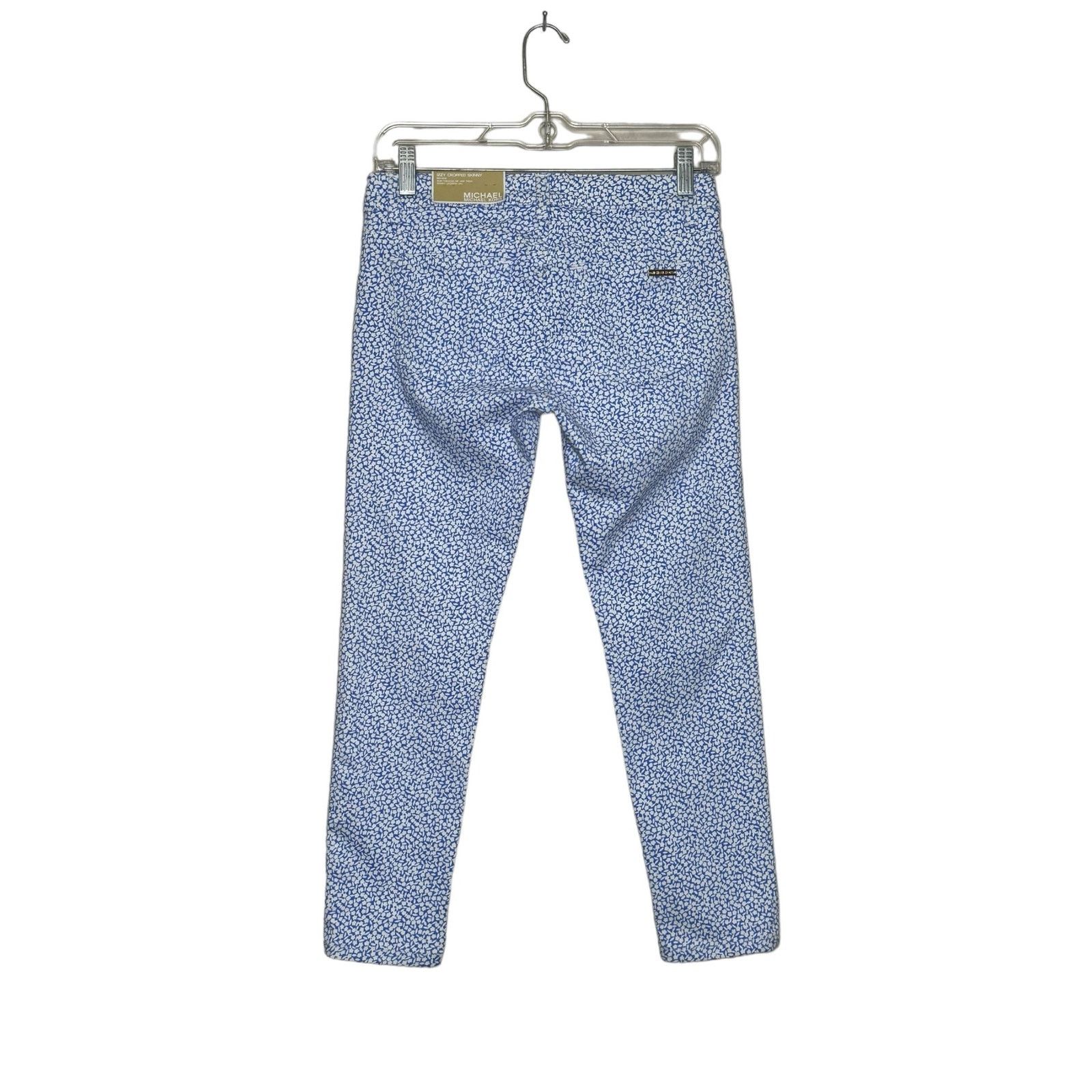 Michael Kors Michael Kors blue floral Izzy cropped skinny jeans size 0P Size 25" / US 0 / IT 36 - 7 Thumbnail