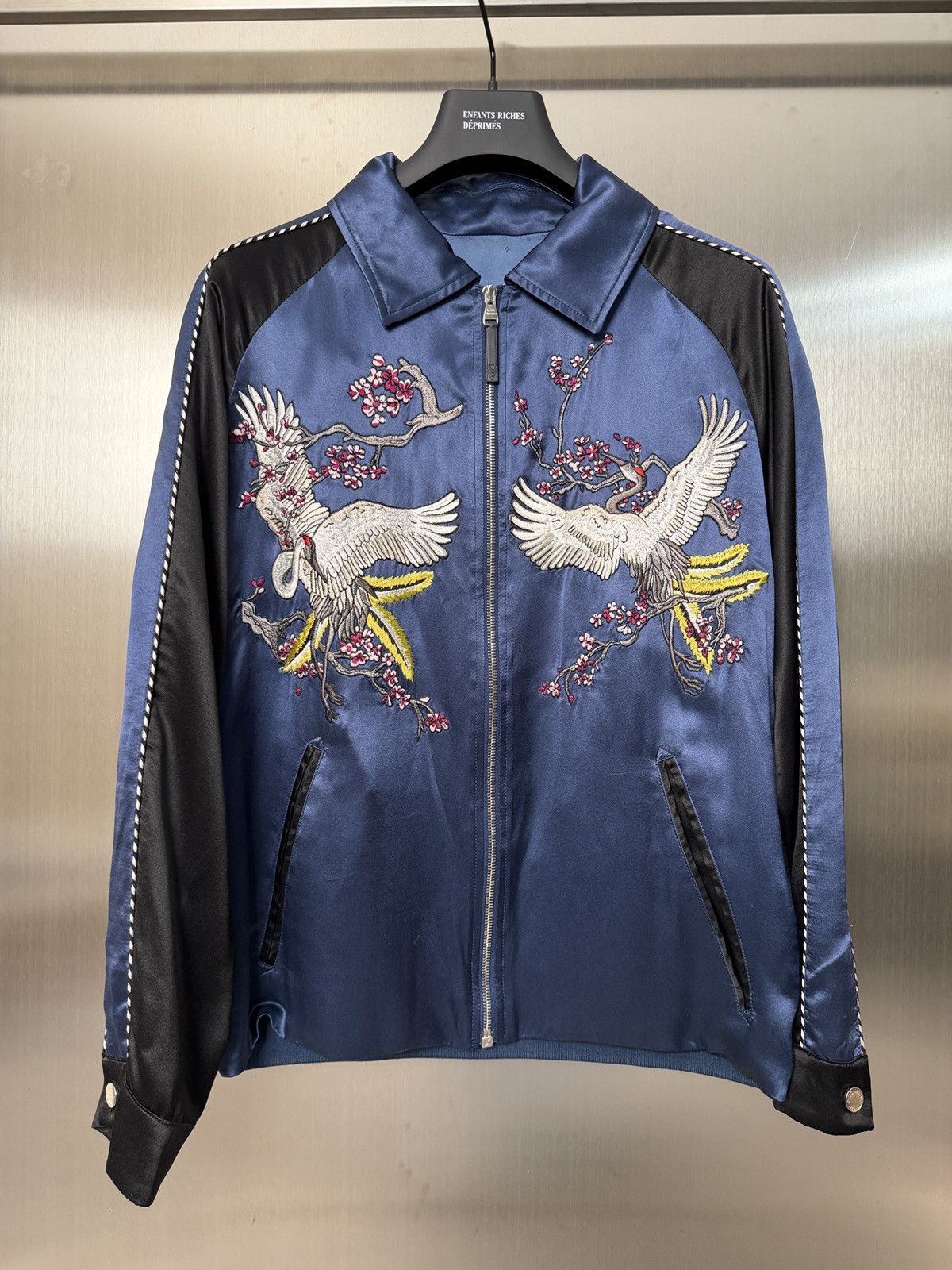 Louis Vuitton Louis Vuitton Bird Crane Blue Embroidered Sukajan