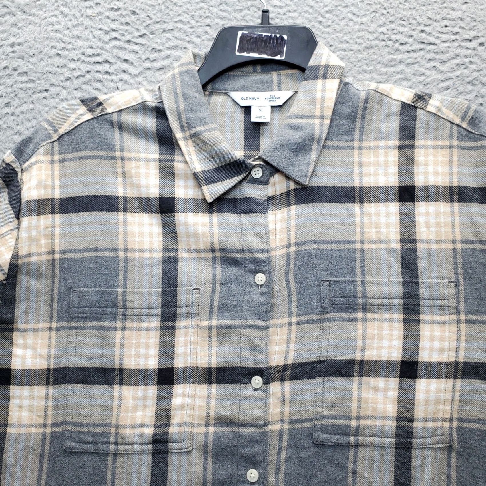 Old Navy Old Navy The Boyfriend Shirt Womens XL Multi Plaid Flannel Collared Button Up Size XL / US 12-14 / IT 48-50 - 7 Thumbnail