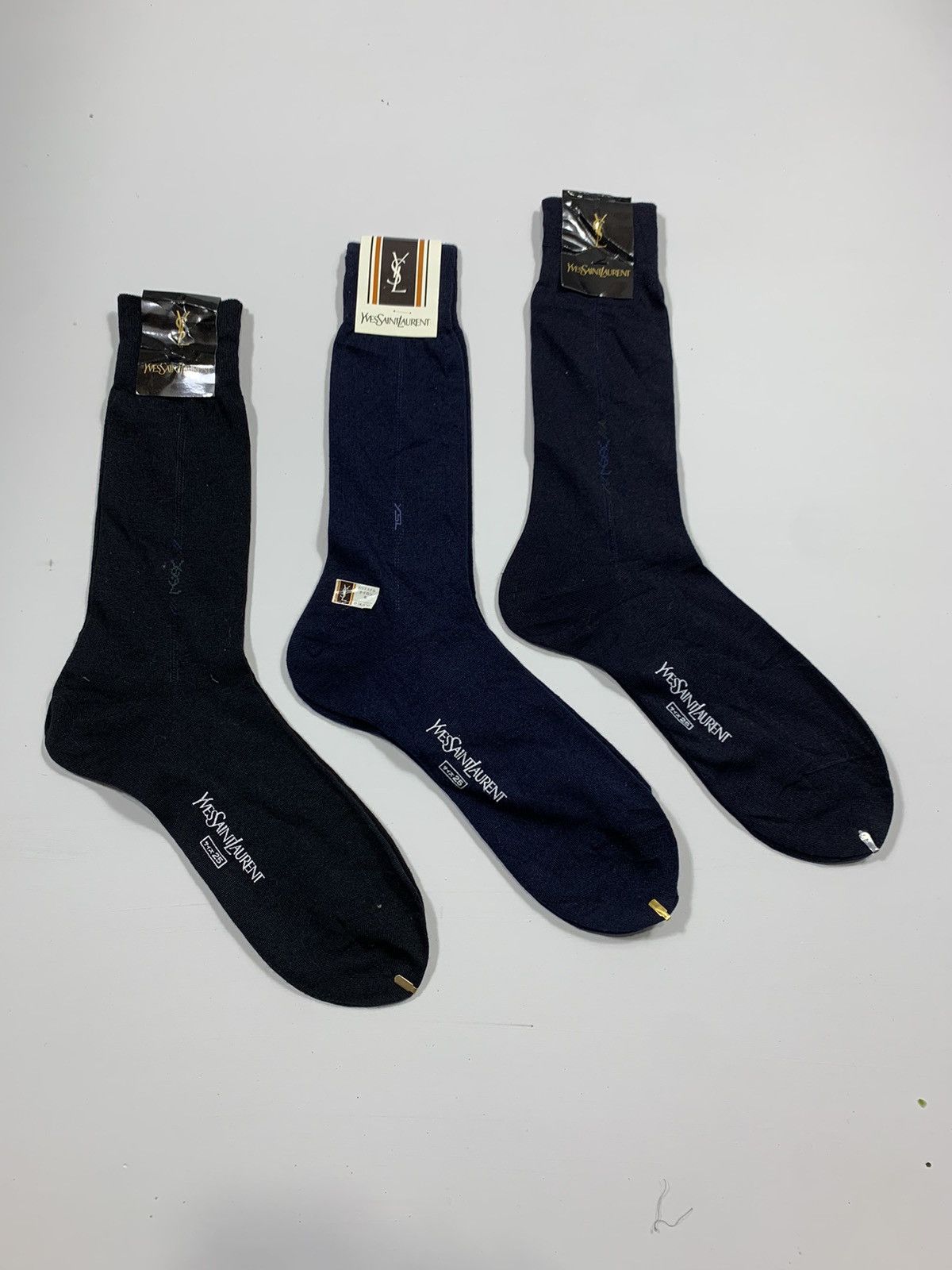 Yves Saint Laurent Paris YSL Combo logo socks NEW