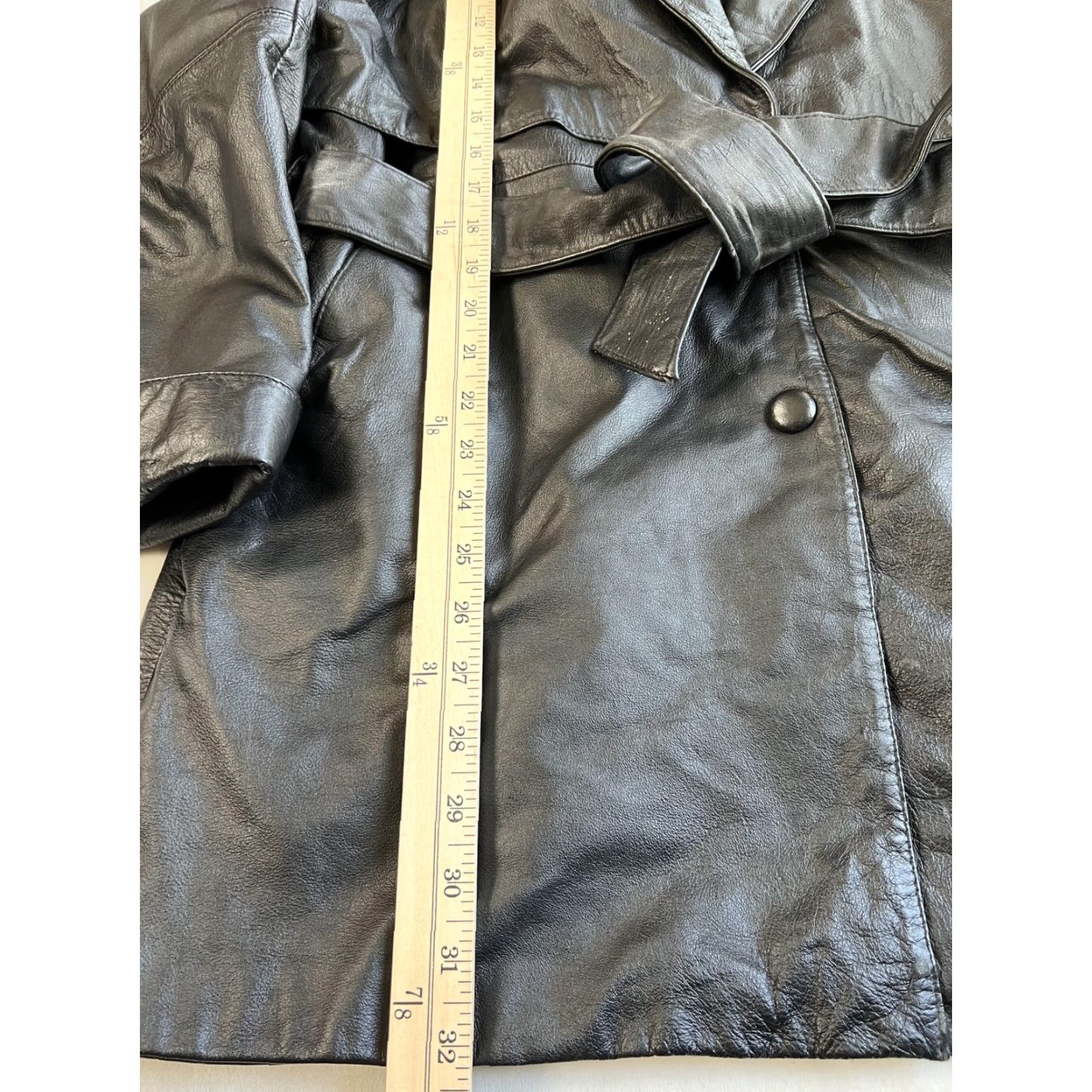 Vintage VTG Wilsons Leather Coat Women's Medium Black Belted Trench 3M Thinsulate Lined Size M / US 6-8 / IT 42-44 - 7 Thumbnail