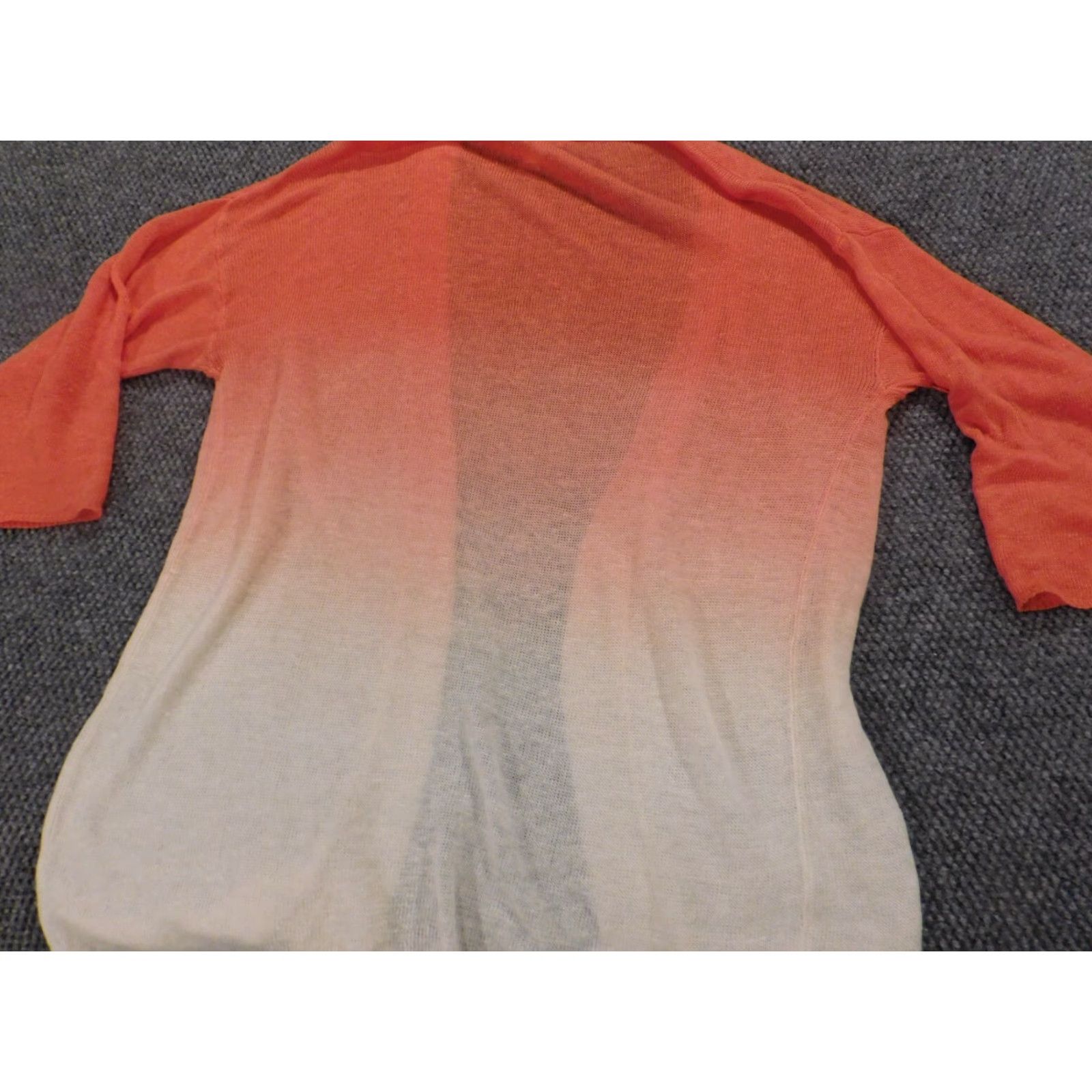 Vintage Chico's Cardigan Sweater Women 2 Pink Linen Knit Ruffle Long Sleeve Round Neck Pullover Regular Fit Size XS / US 0-2 / IT 36-38 - 6 Thumbnail