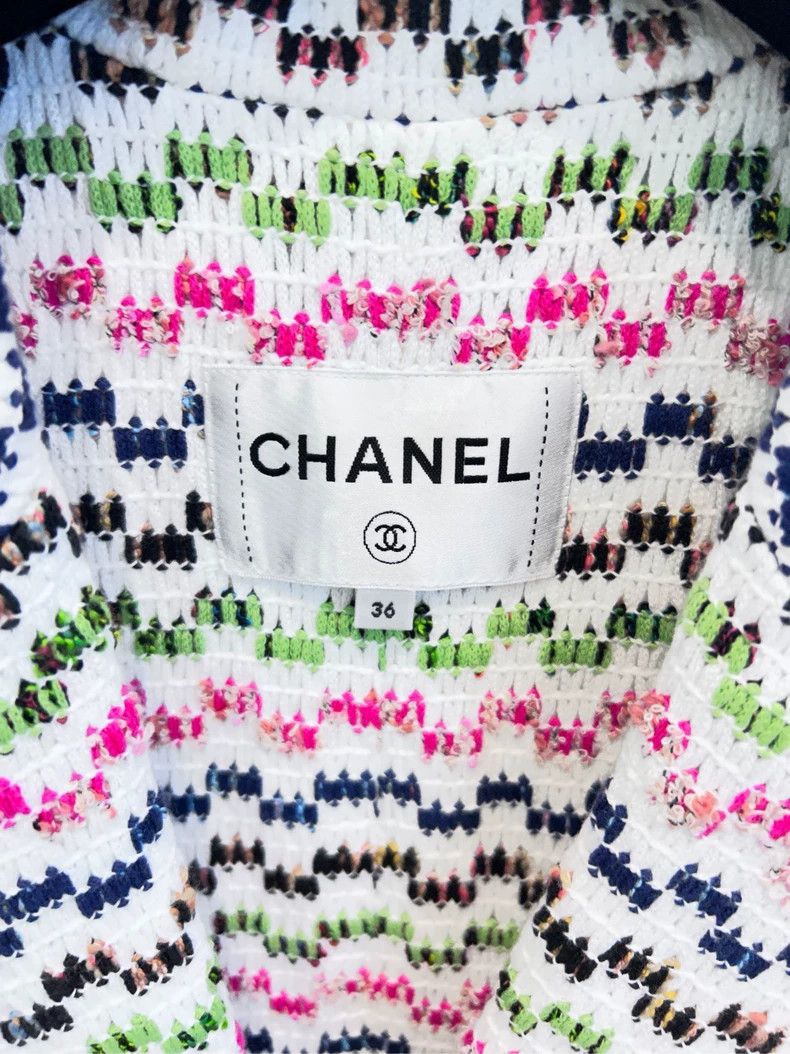 Chanel Chanel Striped double C logo short-sleeved jacket 2504-Next Size XS / US 0-2 / IT 36-38 - 2 Thumbnail