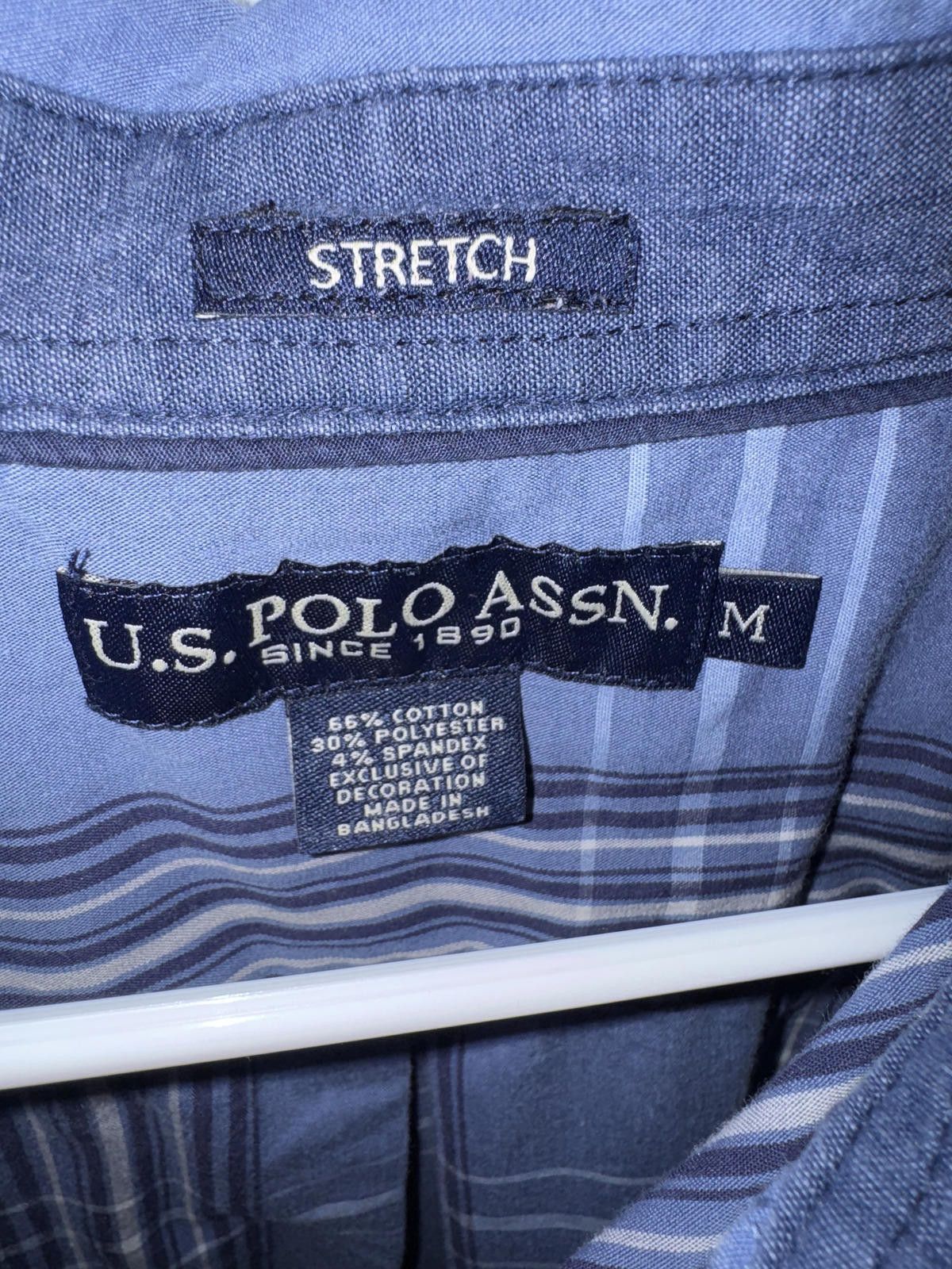U.S. Polo Assn. U.S. Polo Assn. Men's Stretch Blue Plaid Button-Up Shirt, M Size US M / EU 48-50 / 2 - 3 Thumbnail