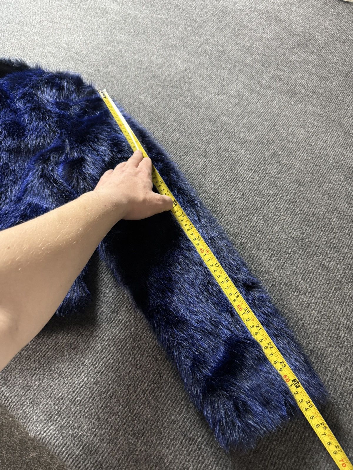 If Six Was Nine 00s Blue Faux Fur Jacket Cropped Hysteric Glamour Style Vibe Size M / US 6-8 / IT 42-44 - 15 Thumbnail