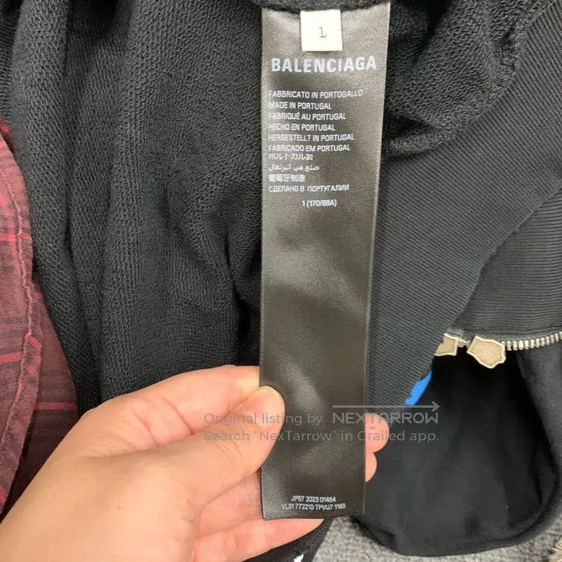 Balenciaga Balenciaga Black Surfing Faux Two-Piece Aged Zip-Up Jacket Size US S / EU 44-46 / 1 - 6 Thumbnail