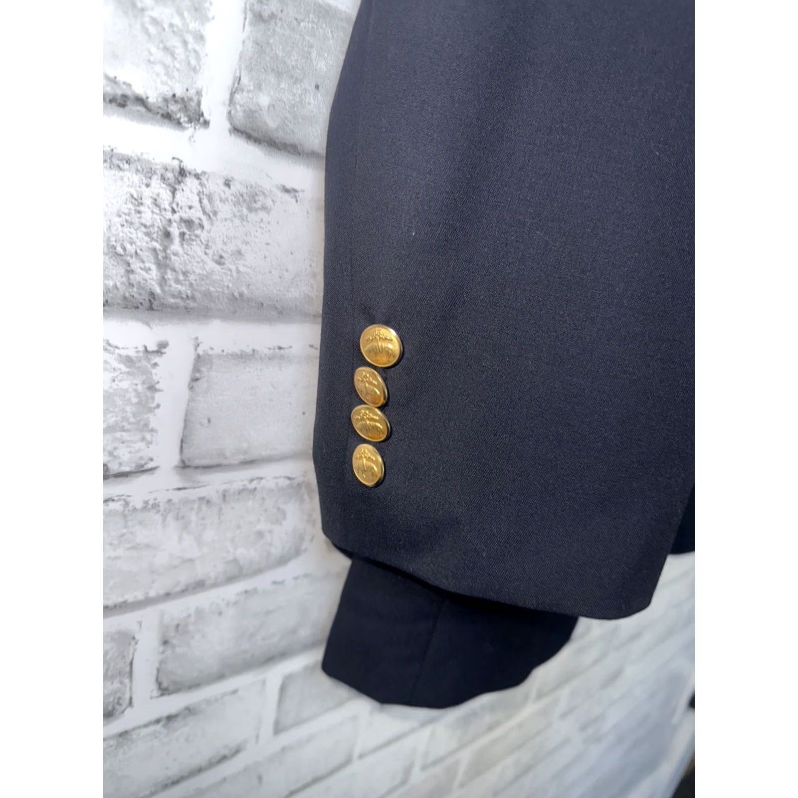 Brooks Brothers Brooks Brothers BROOKSEASE Navy Blue Loro Piana Wool Coat Blazer 2 Button 41L Mens Size 42R - 4 Thumbnail