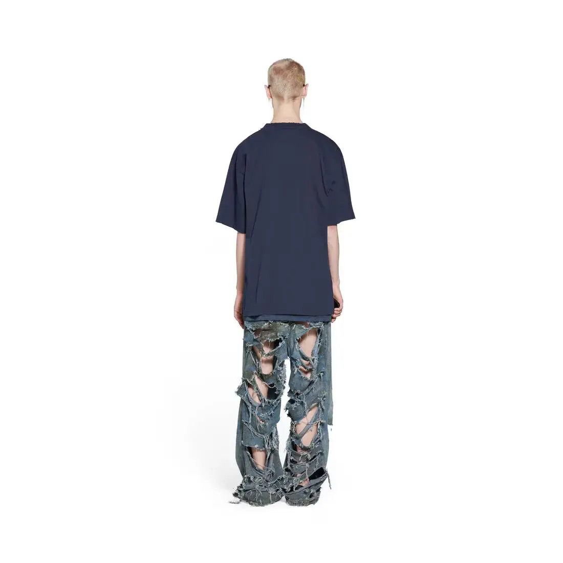 Balenciaga o1la1rc1a0824 Caps T-Shirt Boxy Fit in Navy Size US M / EU 48-50 / 2 - 4 Thumbnail