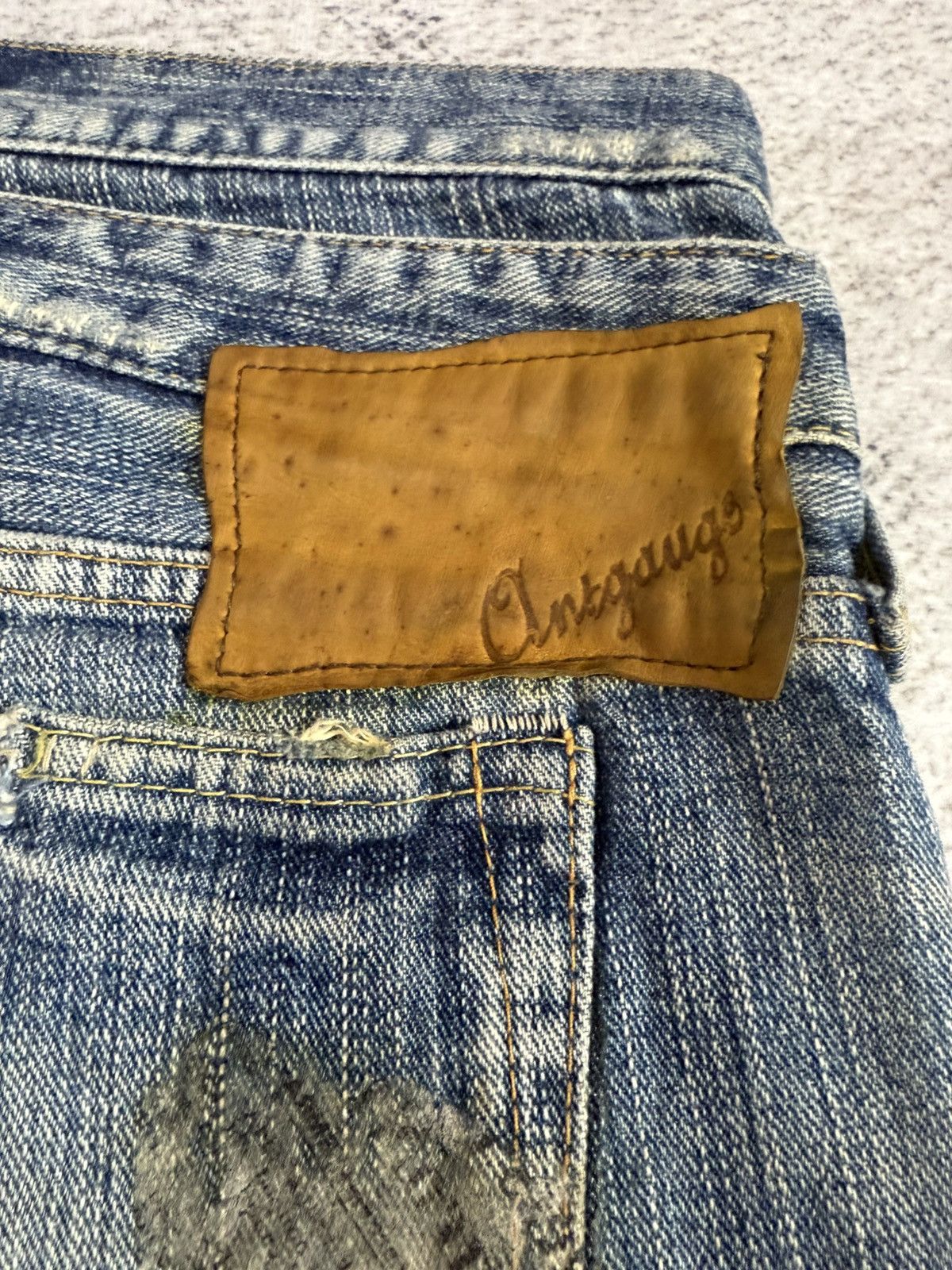Hysteric Glamour × Japanese Brand Antgauge Japan Boro Distressed Newspaper Patch Jeans Size US 30 / EU 46 - 22 Thumbnail