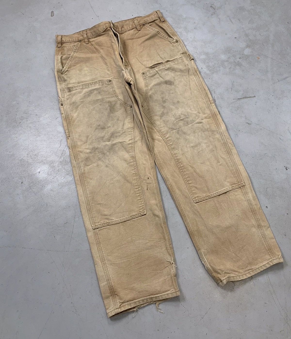 Carhartt Vintage carhartt b136 brn double knee denim Size US 38 / EU 54 - 1 Thumbnail