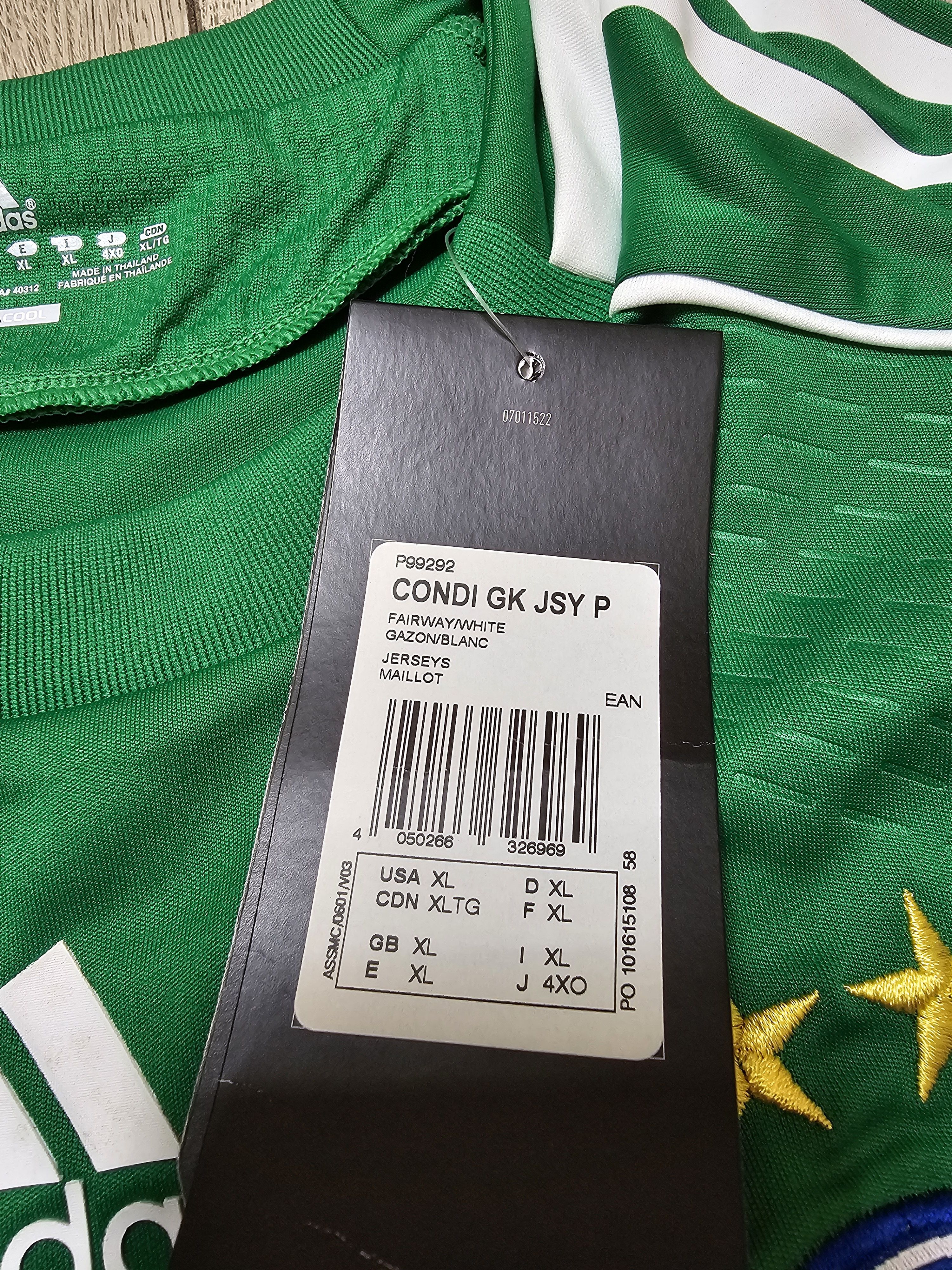 Adidas DYNAMO KIEV 2010 GOALKEEPER FOOTBALL SHIRT SOCCER JERSEY Size US XL / EU 56 / 4 - 7 Thumbnail