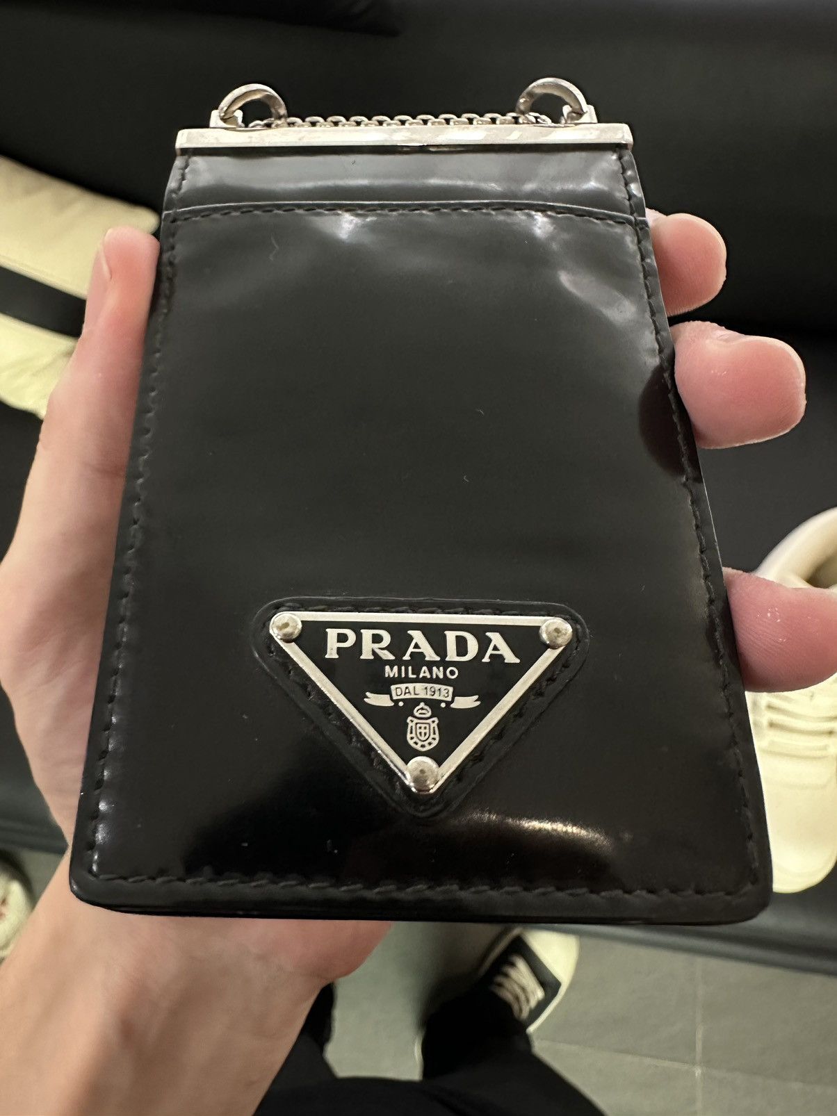 Prada PRADA Credit Card Holder Wallet Leather Size ONE SIZE - 3 Thumbnail
