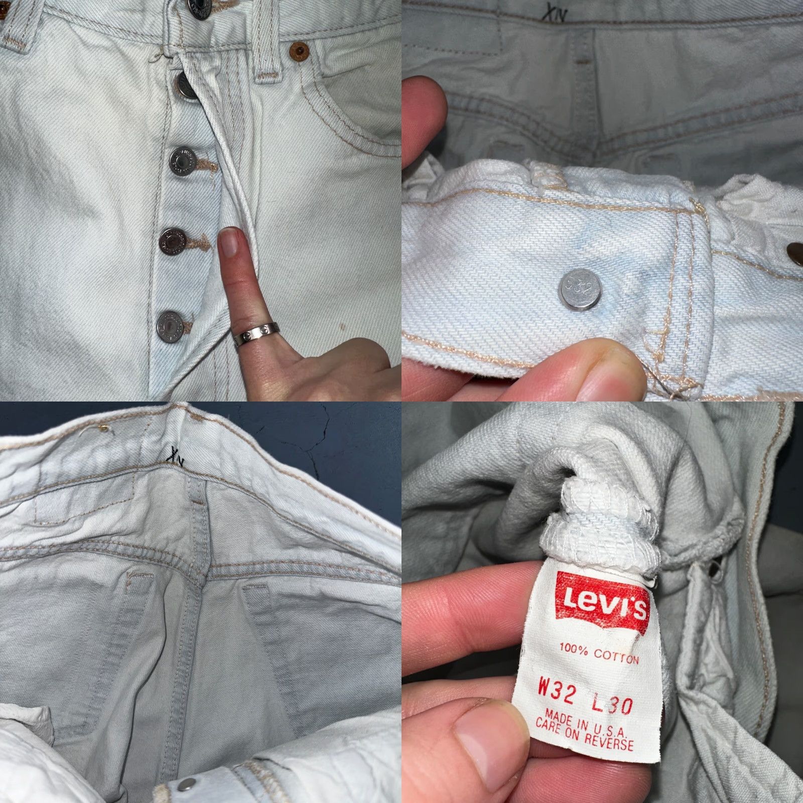 Levi's VINTAGE Levi's 501 Jeans 90s USA White Light Wash 32x30 30x26 Men Straight Classic Regular Denim Cotton Jeans Size US 32 / EU 48 - 8 Thumbnail