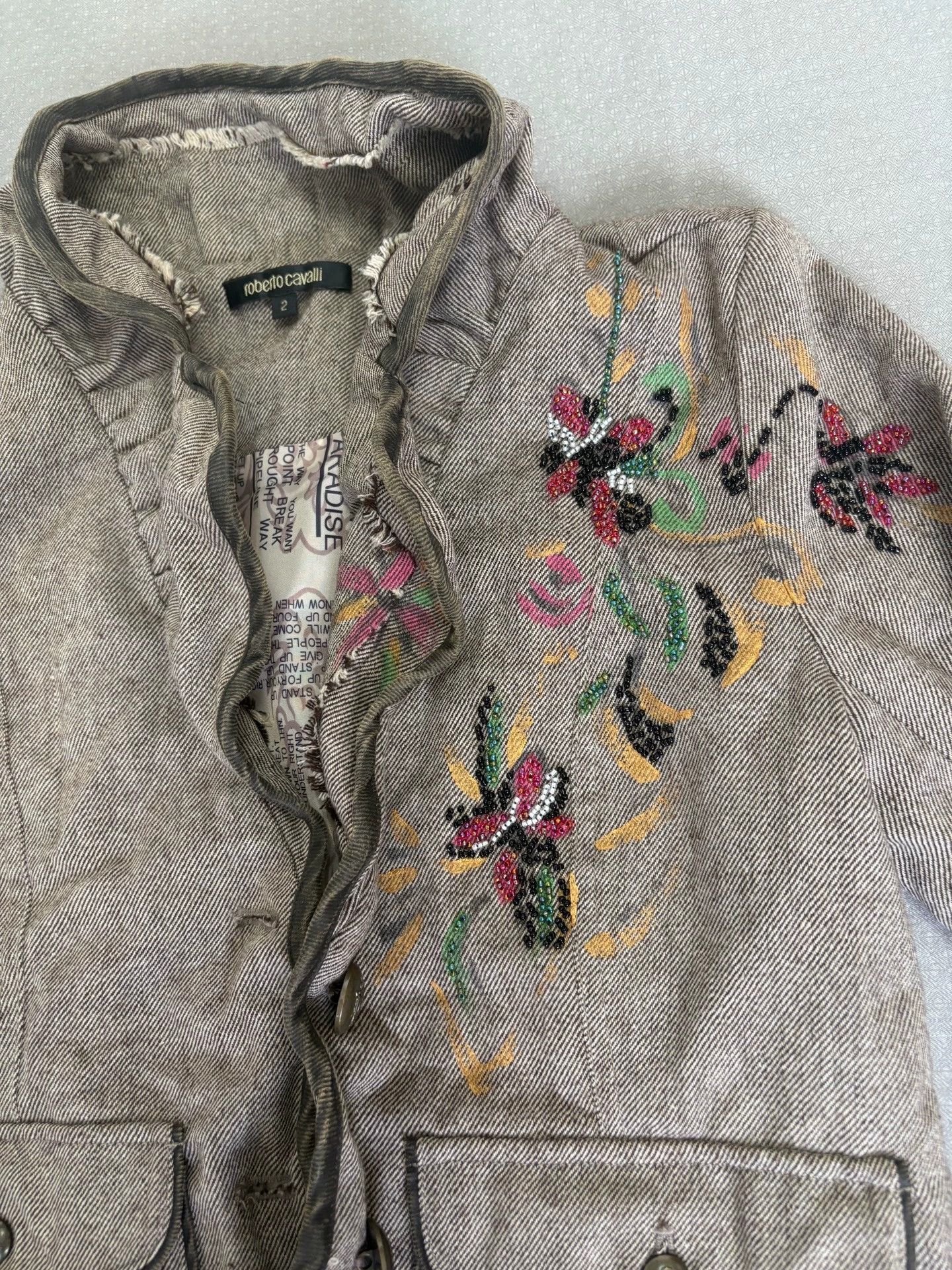 Roberto Cavalli Roberto Cavalli Vintage Beaded Embroidery Jacket Size XS / US 0-2 / IT 36-38 - 4 Thumbnail