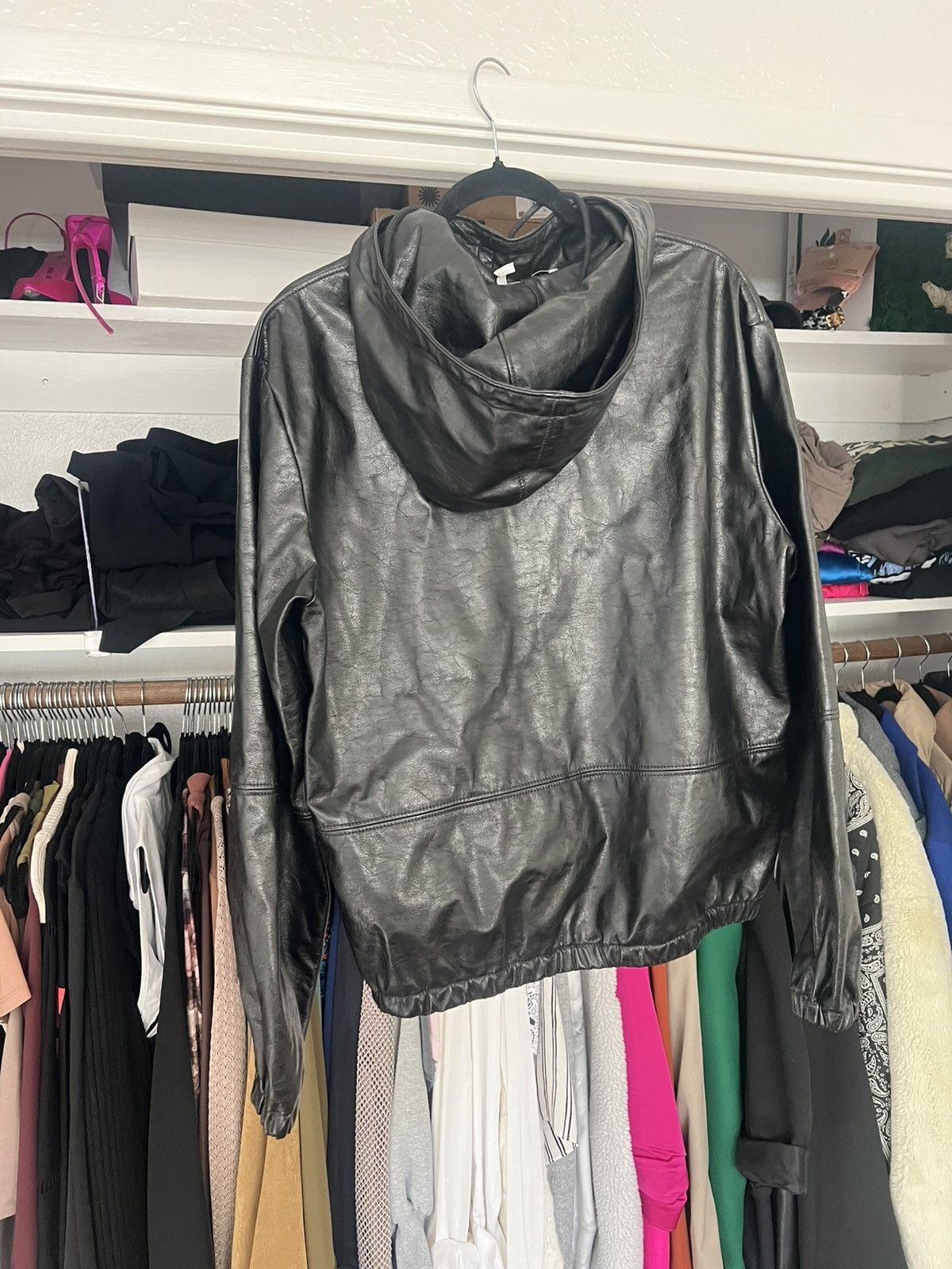 MSGM MSGM Faux leather black hoodie pullover sweatshirt 46 XS Size L / US 10 / IT 46 - 7 Thumbnail