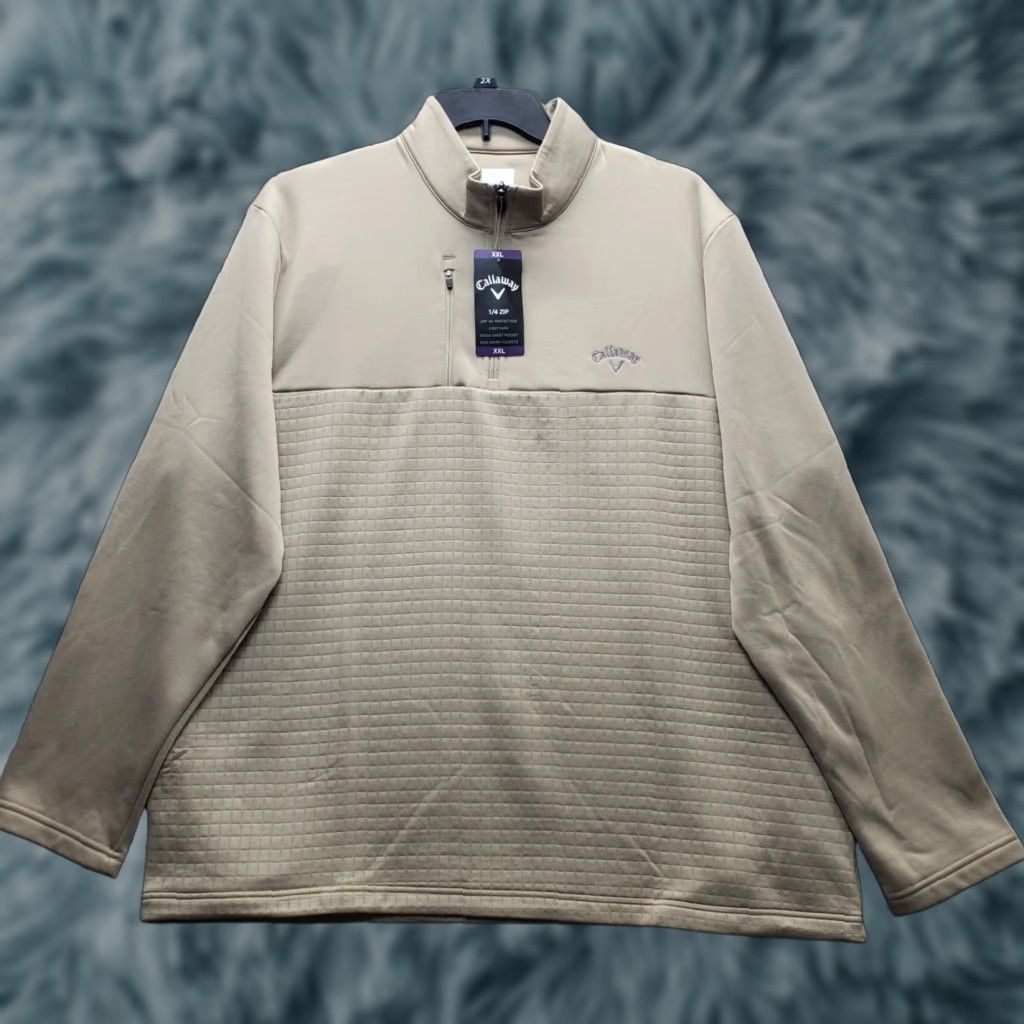 Callaway Callaway Mens Sweatshirt Long Sleeve 1/4 Zip BB Zipper Logo 100% Polyester Brown XXL Men's Sportswear Apparel Size US XXL / EU 58 / 5 - 1 Thumbnail