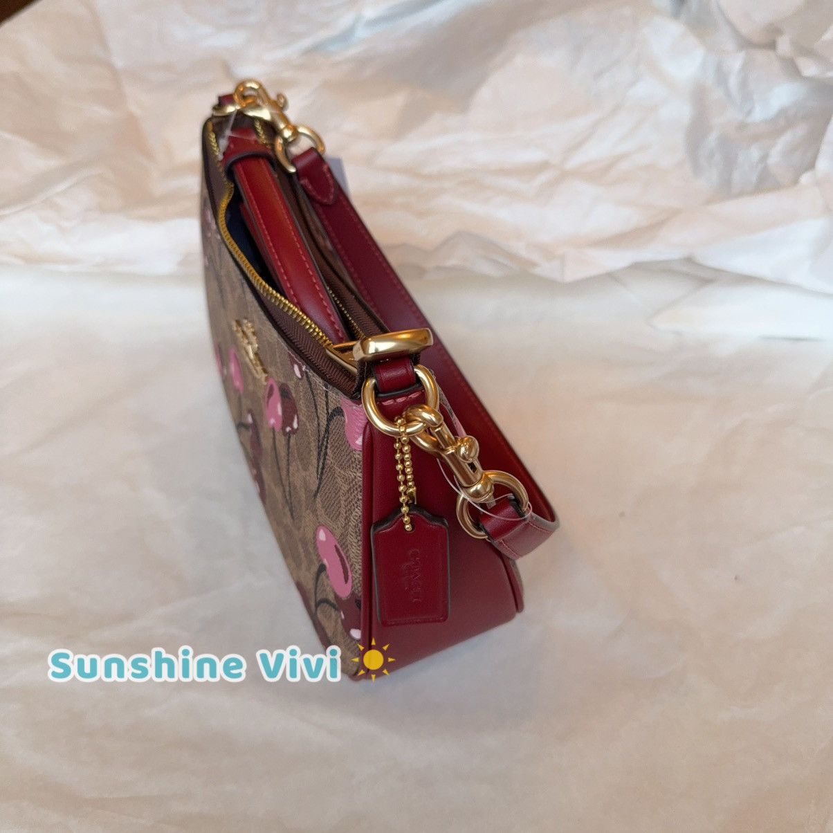 Coach NWT Coach Teri Shoulder Bag Signature Cherry Print CY694 Size ONE SIZE - 9 Thumbnail