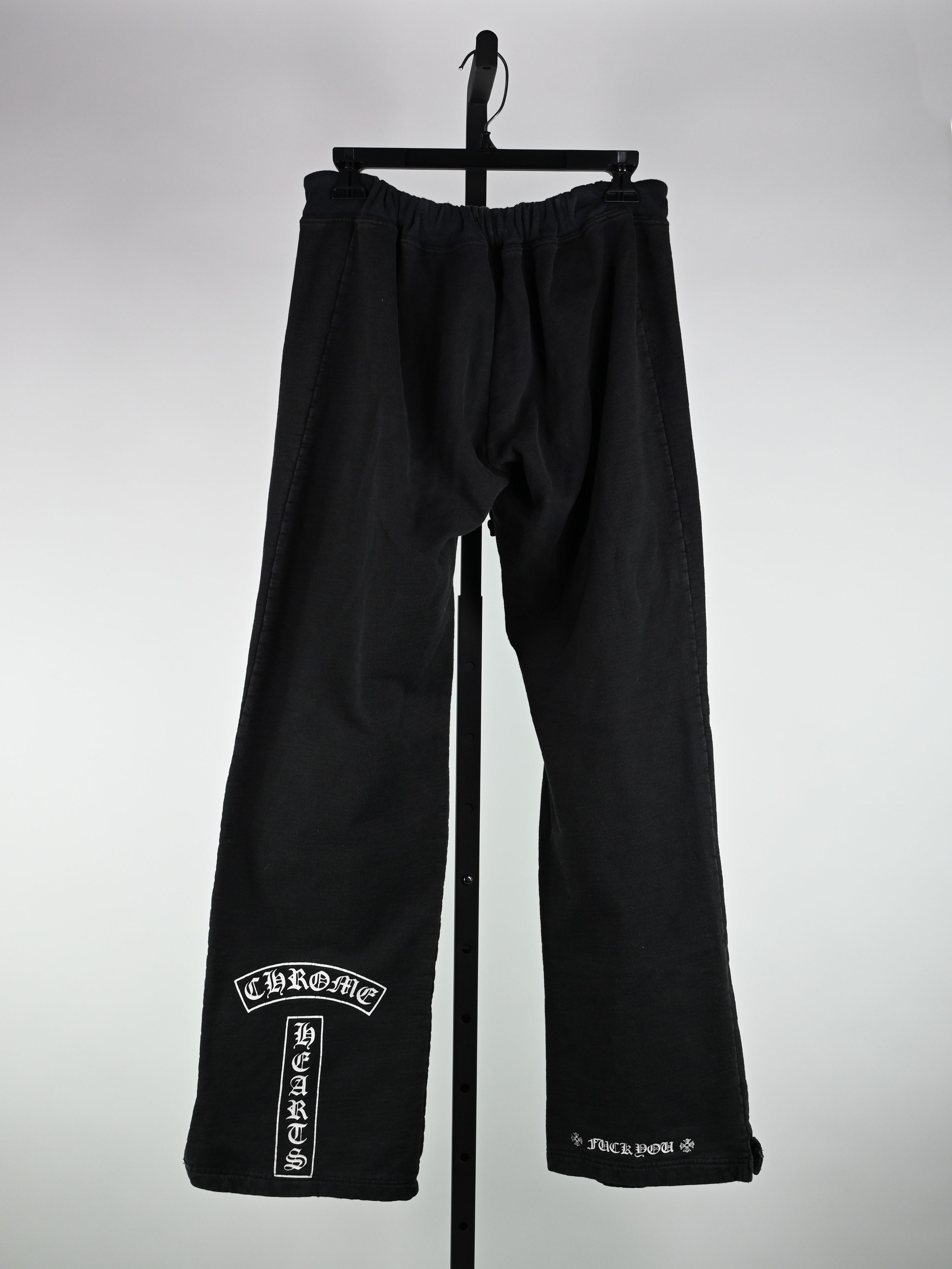 Pre-owned Chrome Hearts Vintage Sweatpants Fuck You T Bar (l) In Black
