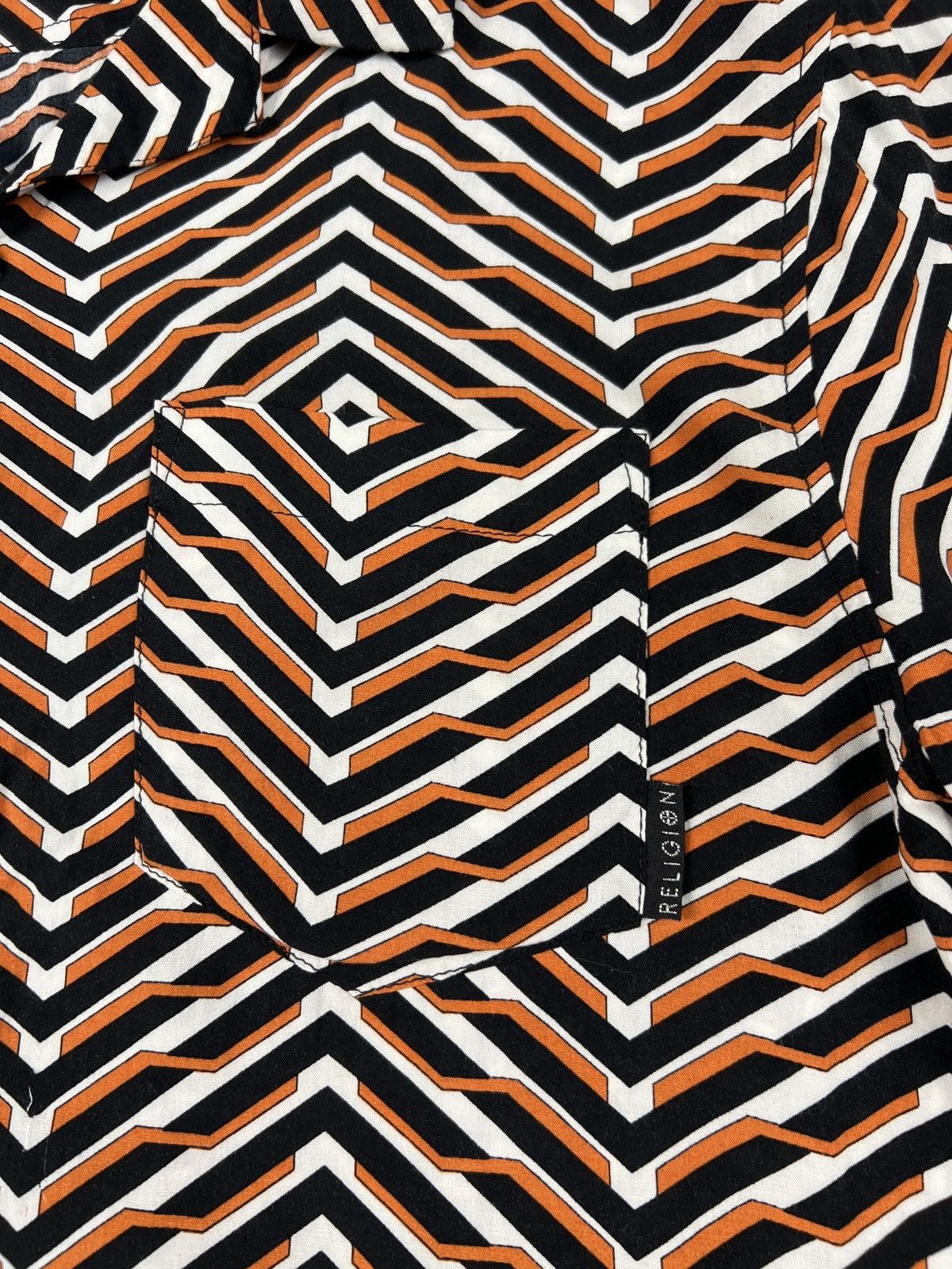 Allsaints Religion Camp Collar Geometric Print S/S Viscose Shirt Size US M / EU 48-50 / 2 - 4 Thumbnail