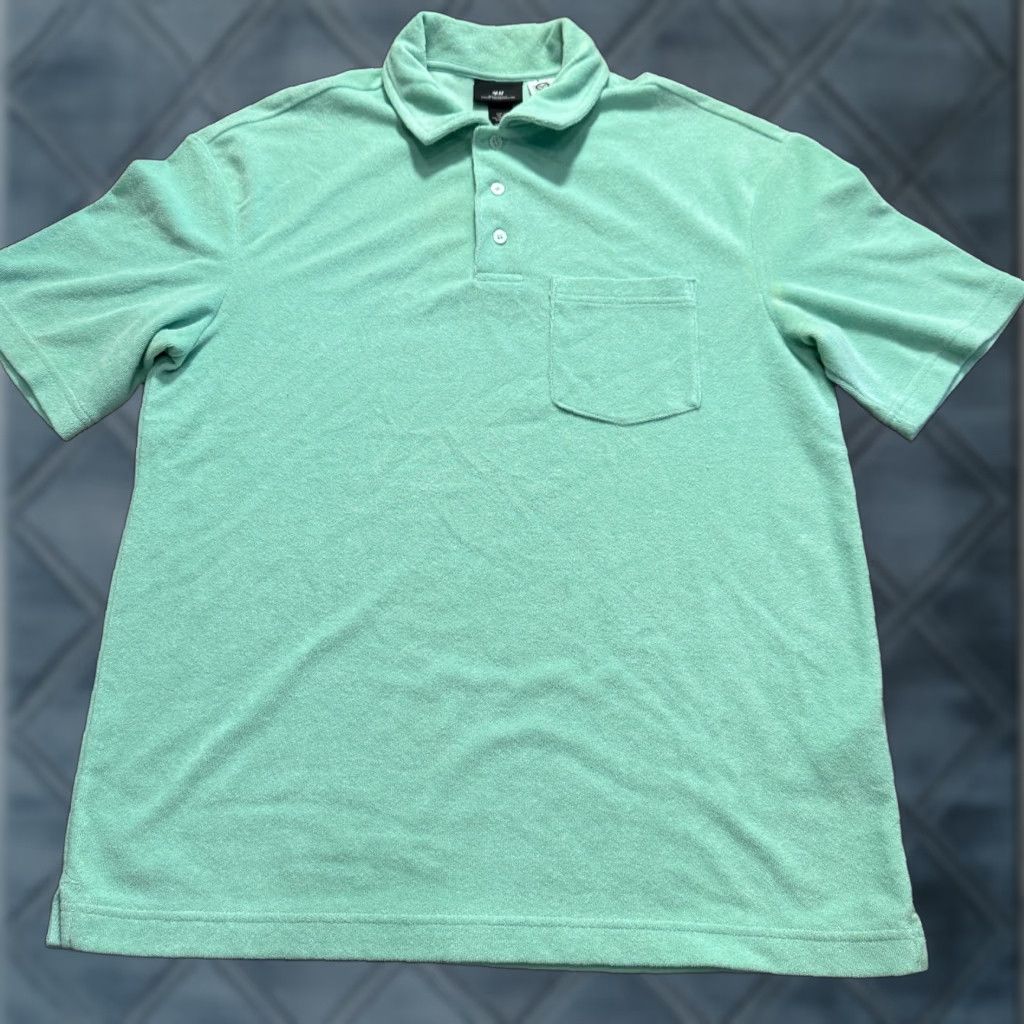 H&M H&M Polo Shirt Mens Small Green Terry Cloth Beach Pocket Water Casual Lounge Shirt Polo Men Small Green Terry Beach Casual Lounge Size US S / EU 44-46 / 1 - 1 Thumbnail