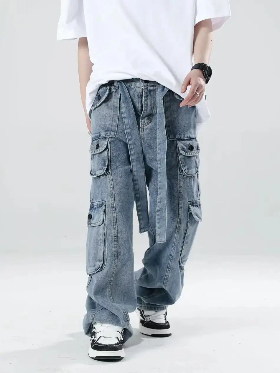Japanese Brand Retro loose pocket high street jeans Size US 30 / EU 46 - 1 Thumbnail