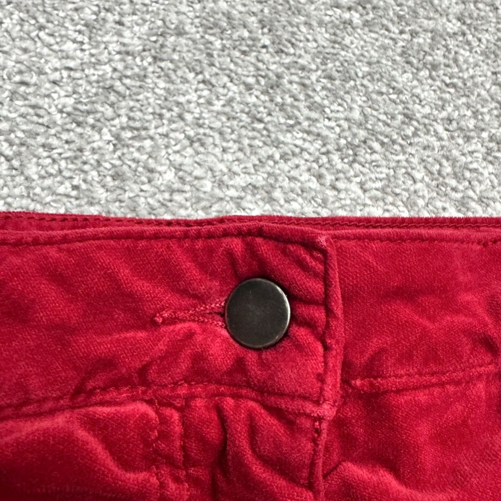 J.McLaughlin J.Mclaughlin Velvet Watson Skinny Ruched Leg Pants Women 8 Red Mid Rise 5-Pocket Jeans Chino Fit Regular Women's Pants Size 30" / US 8 / IT 44 - 5 Thumbnail