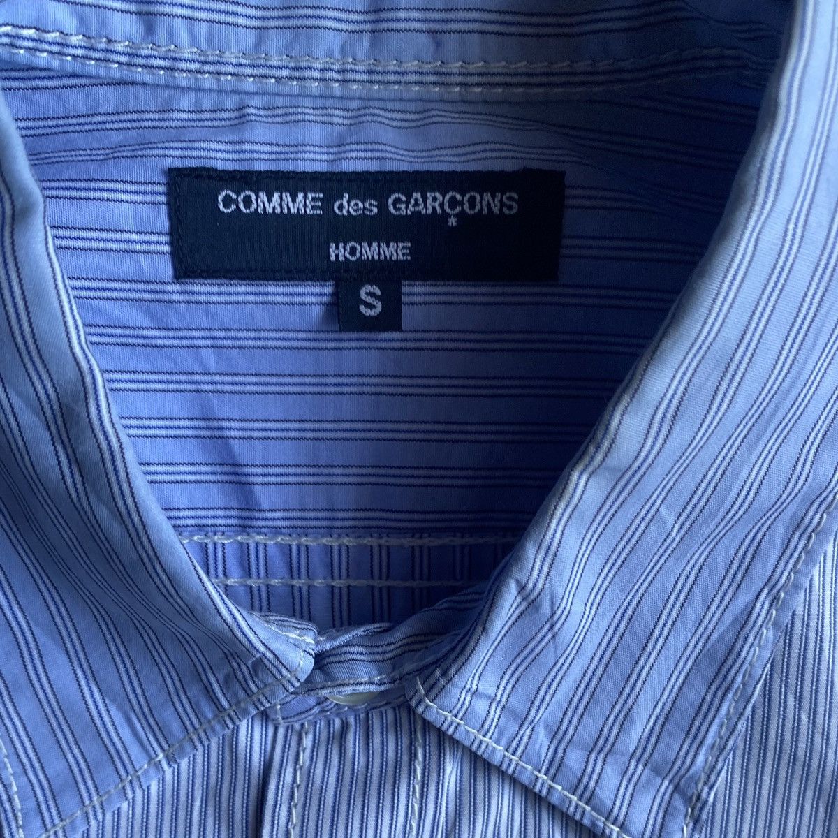 Comme des Garcons CDGH Contrast Blue Stripe Double Pocket Shirt Size US S / EU 44-46 / 1 - 4 Thumbnail