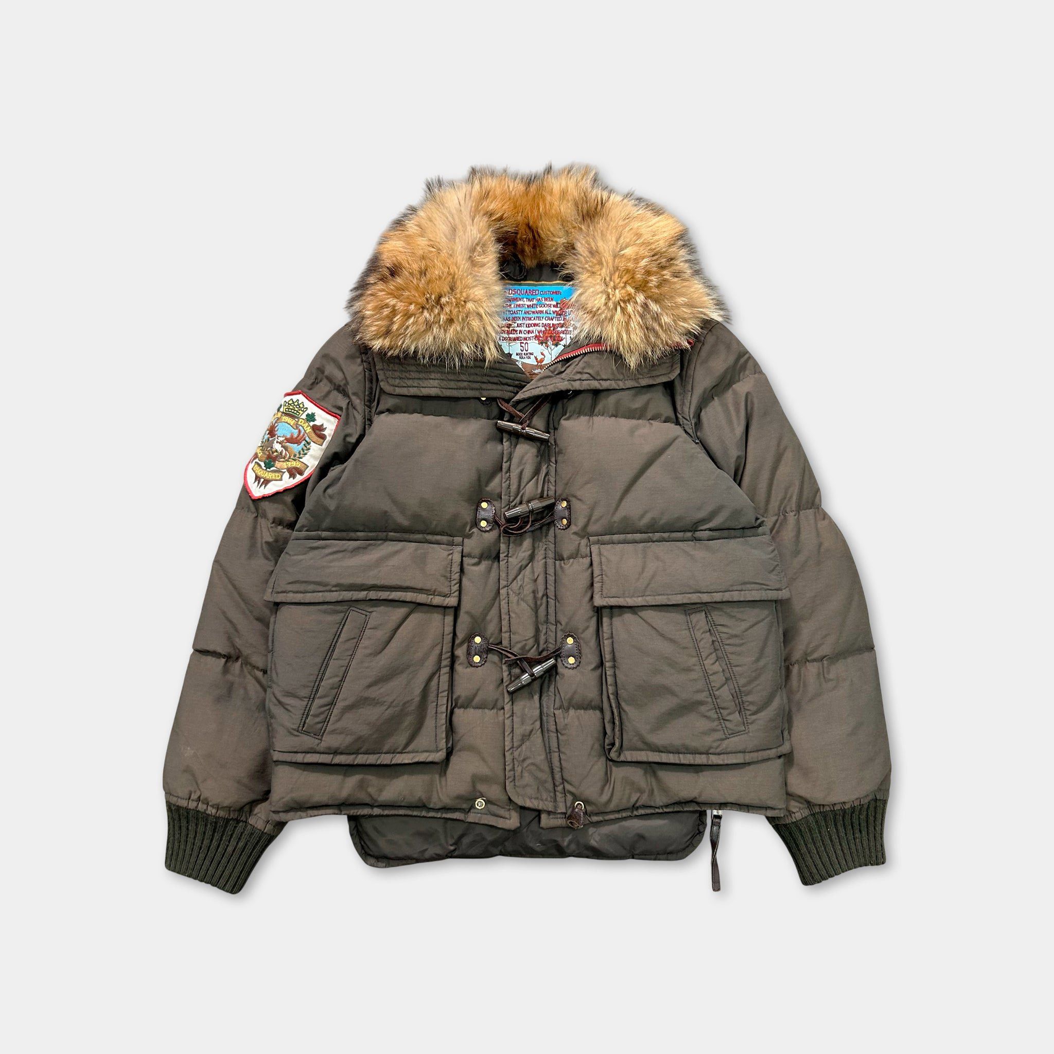 Dsquared2 Dsquared2 Dark Brown Fur Collar Puffer Jacket Size US XL / EU 56 / 4 - 1 Thumbnail
