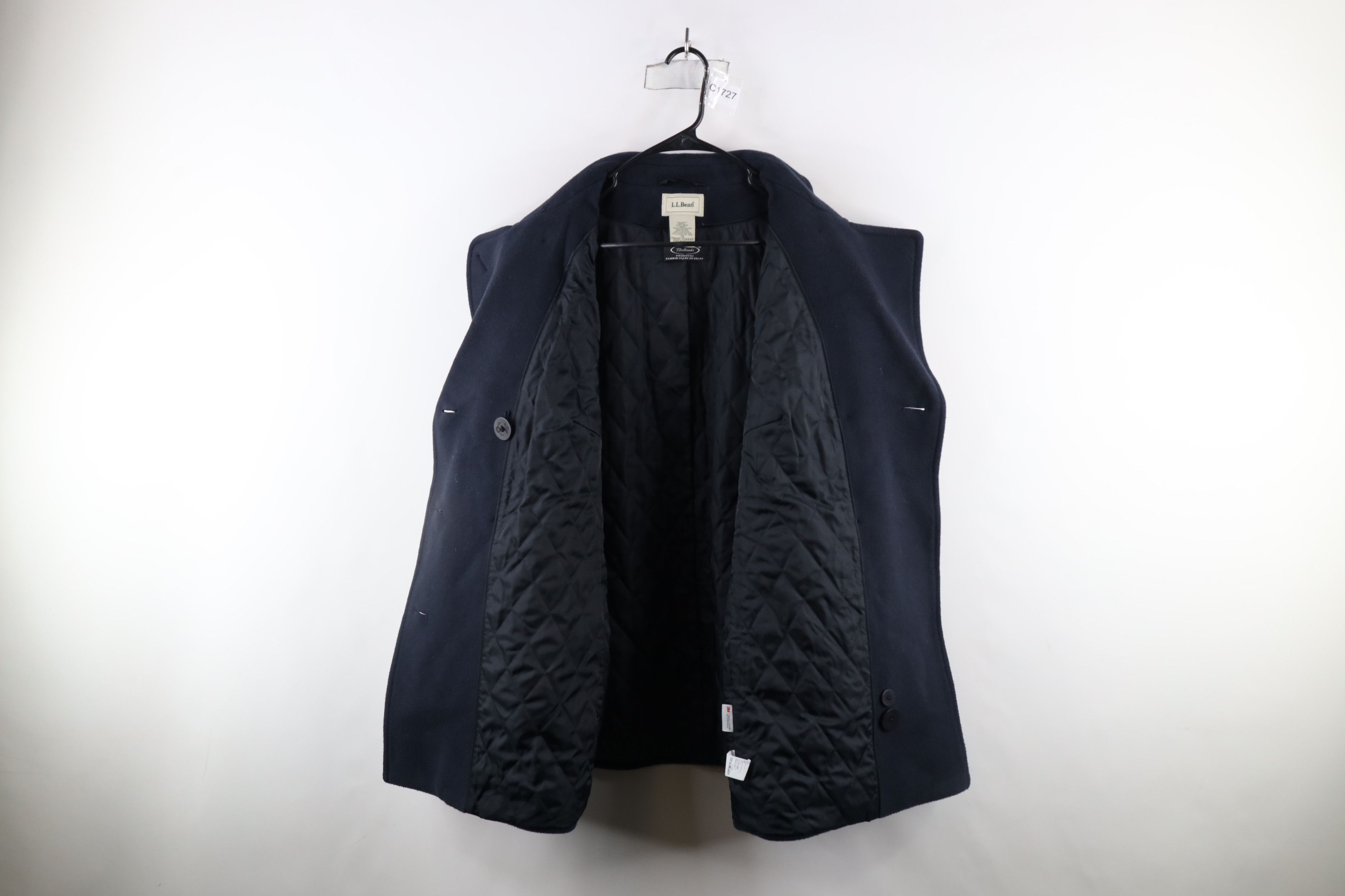 L.L. Bean × Vintage Vintage LL Bean Wool Naval Quilted Peacoat Jacket Navy Blue Size XXL / US 16-18 / IT 52-54 - 7 Thumbnail