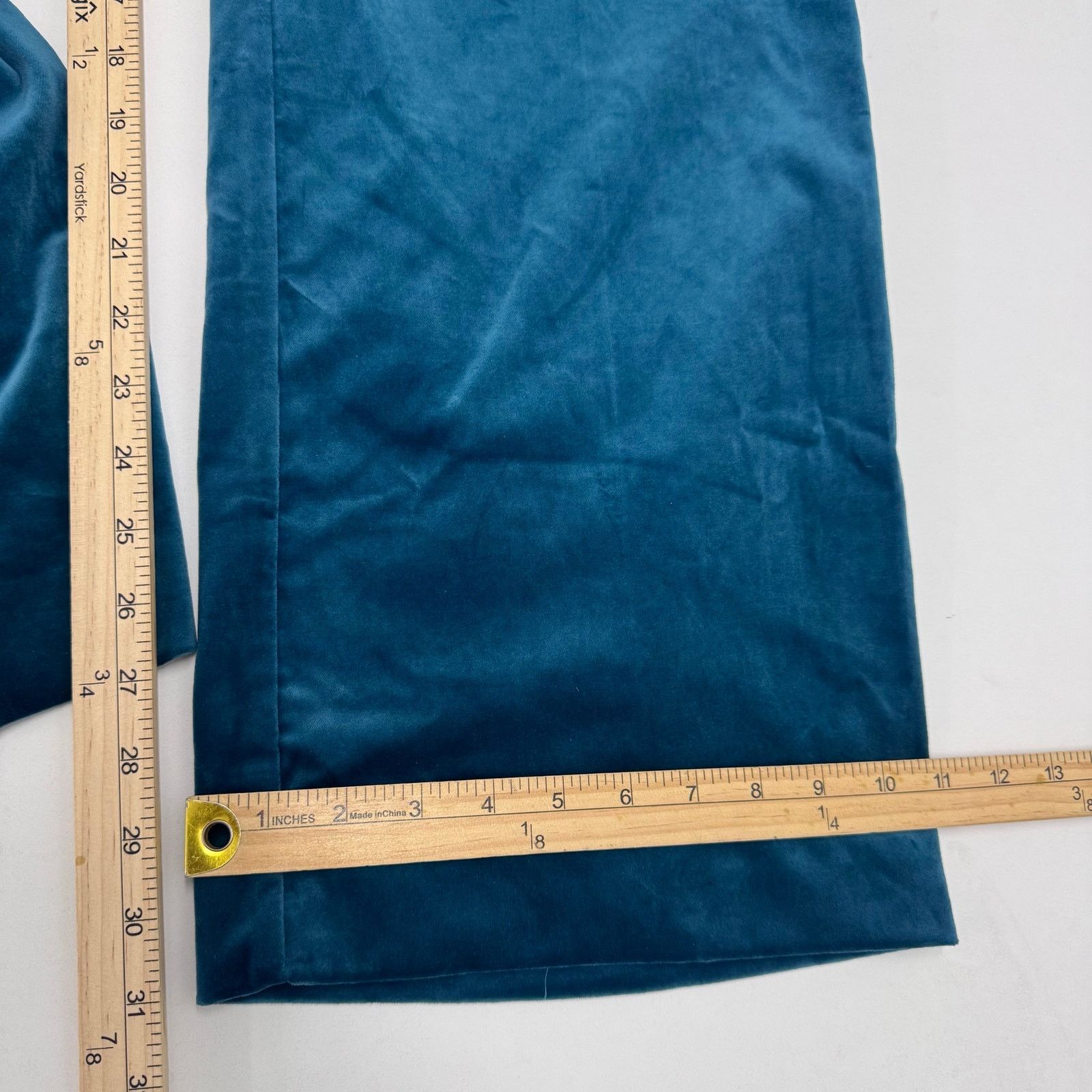 Marina Rinaldi Marina Rinaldi Rodolfo Blue Velvet Trousers Straight Leg 24 Size 24" / US 00 / IT 34 - 6 Thumbnail