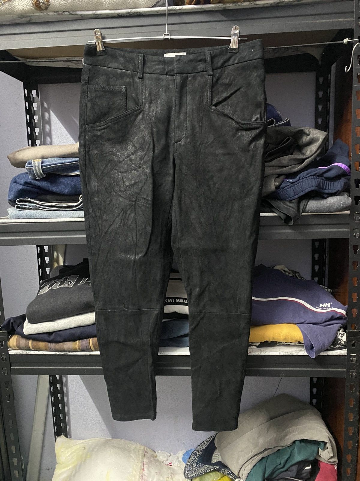 Helmut Lang Helmut Lang Black Shiny Metallic SheepSkins Pants Size US 30 / EU 46 - 1 Thumbnail