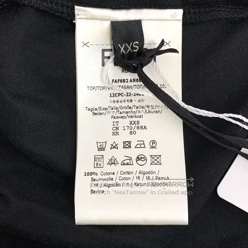 Fendi Fendi Black logo letter combination cotton round neck shor Size US XXS / EU 40 - 6 Thumbnail