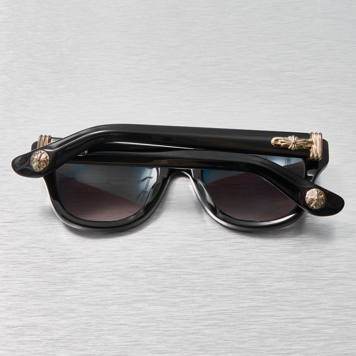 Chrome Hearts CHROME HEARTS TRITITSAGAIN BLACK 18K GOLD PLATED SUNGLASSES Size ONE SIZE - 8 Thumbnail