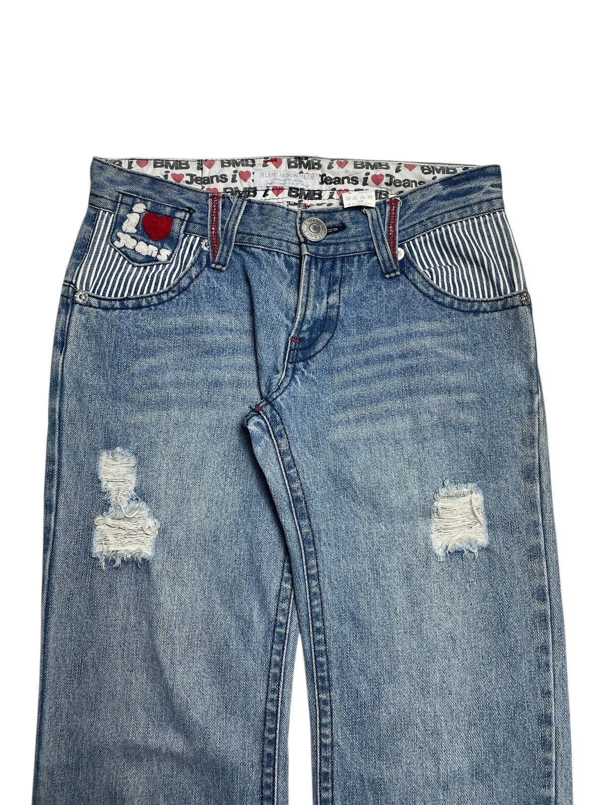 Angel Blue 2000’s Blue Moon Blue - Distressed Lowrise Patch Denim Pants Size US 26 / EU 42 - 3 Thumbnail
