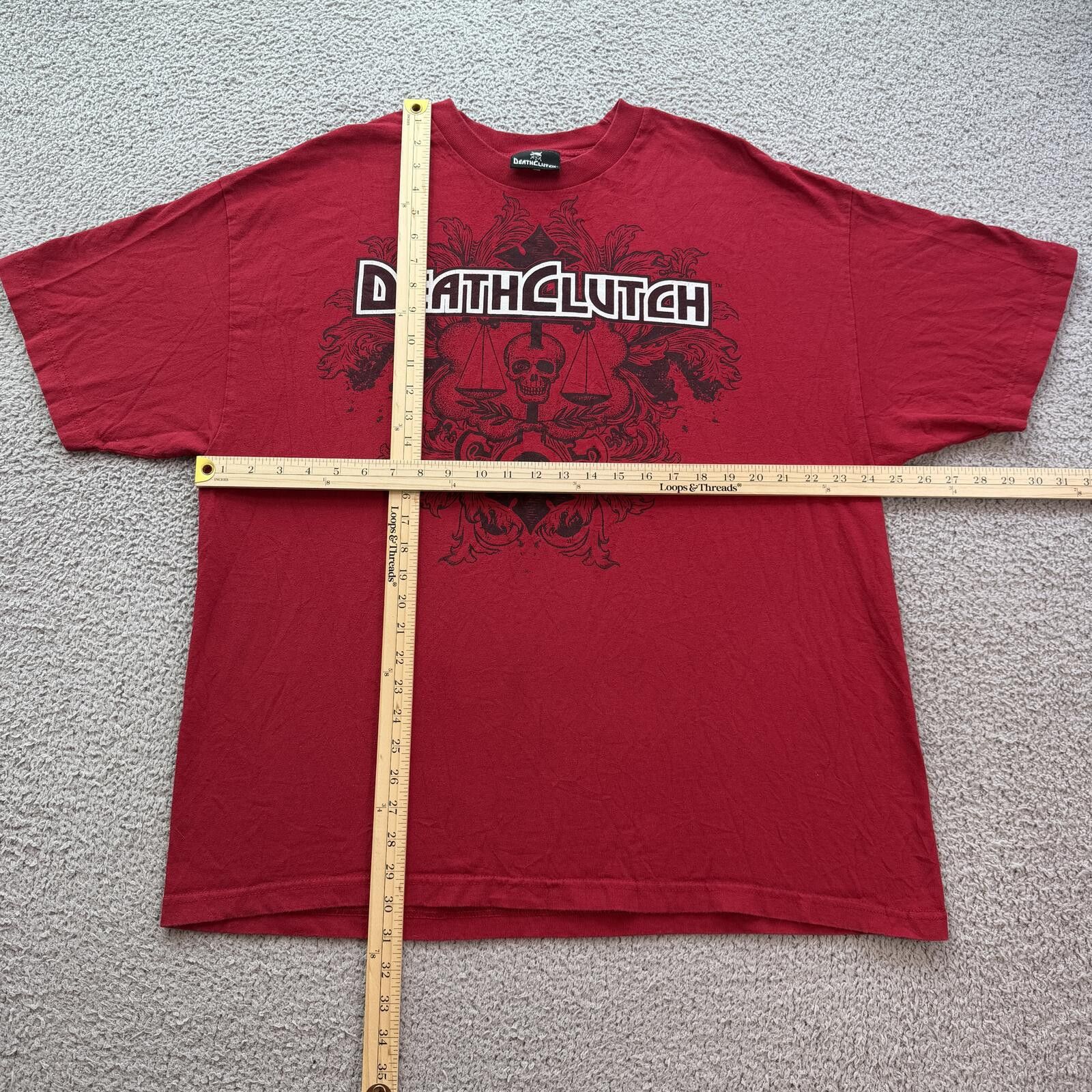 Other Vintage Y2K DeathClutch Skull Band T Shirt Red Hardcore 2XL Size US XXL / EU 58 / 5 - 3 Thumbnail
