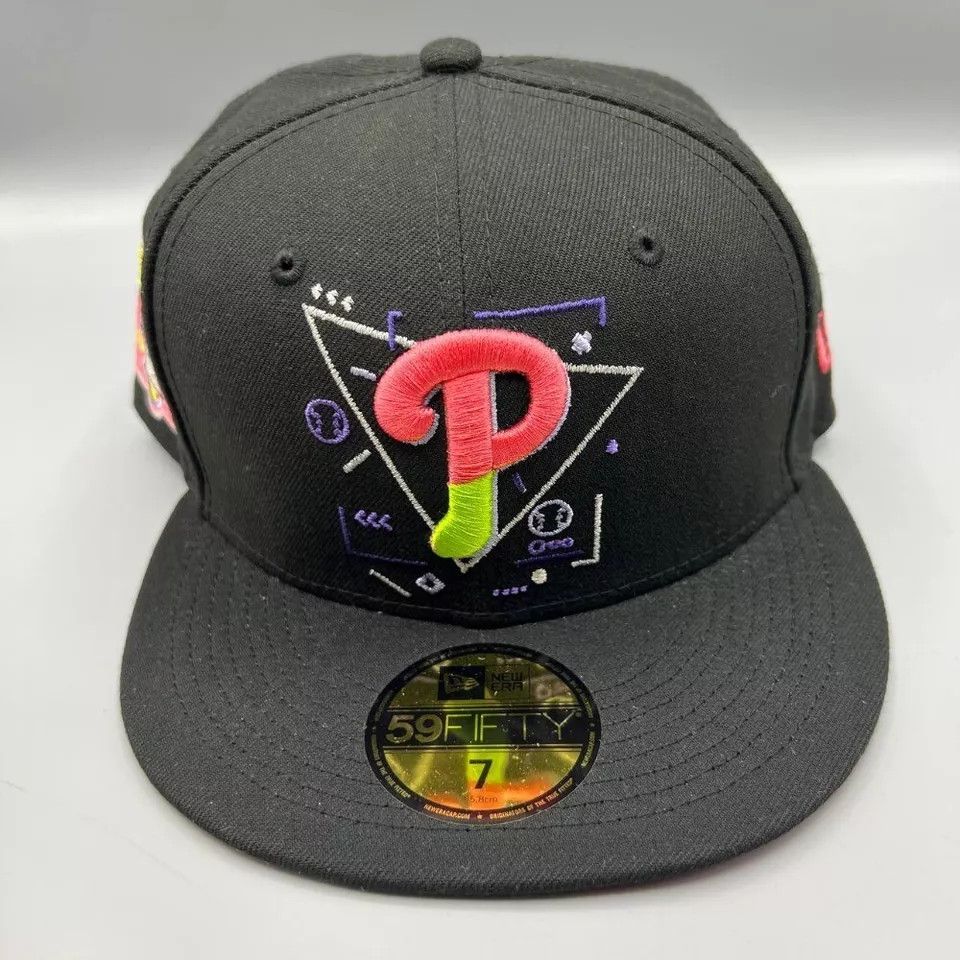 New Era Philadelphia Phillies Hat Men 7 59Fifty New Era MLB Fitted Size ONE SIZE - 2 Thumbnail