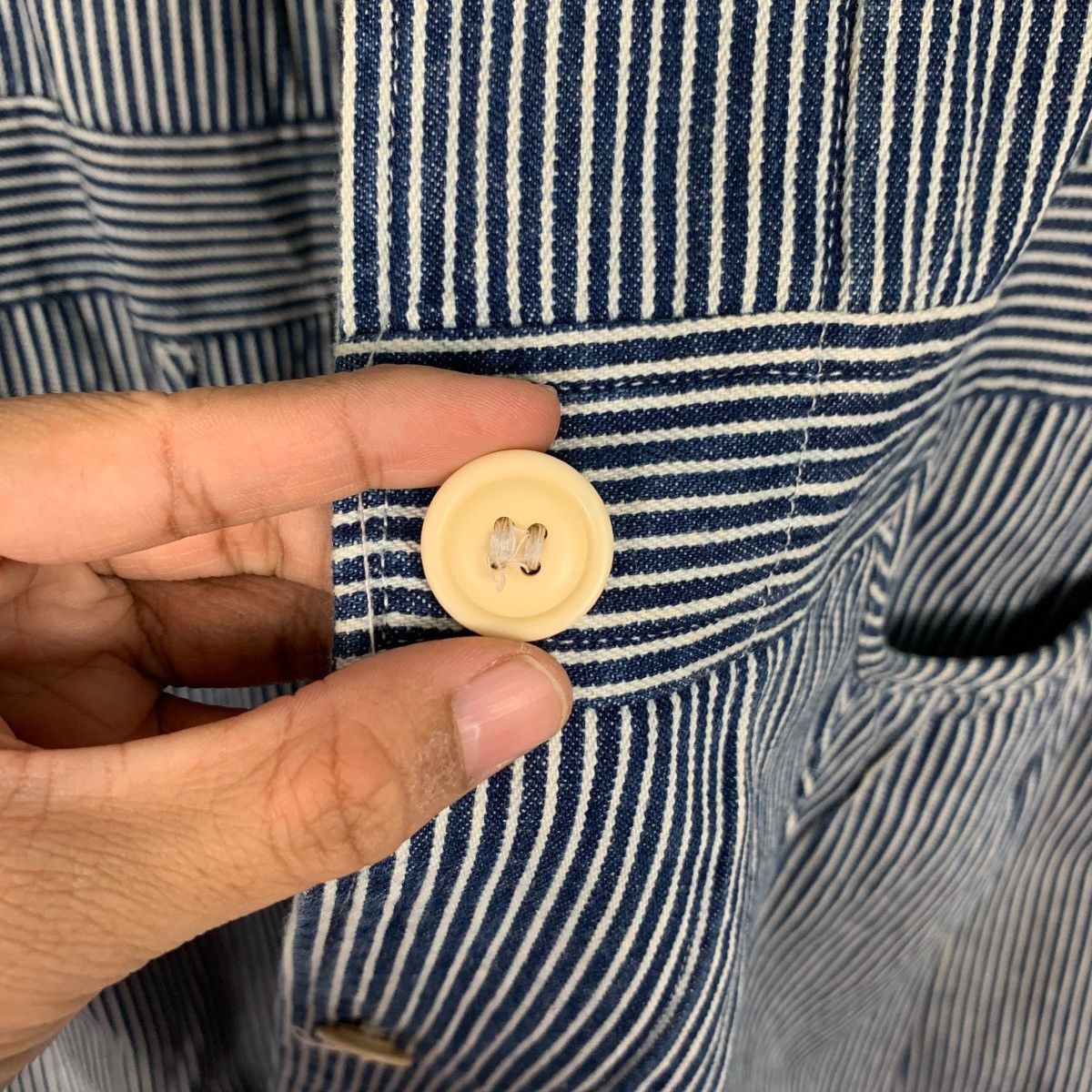 Japanese Brand POU DOU DOU Hickory Striped Long Coat #2327-C104 Size M / US 6-8 / IT 42-44 - 15 Thumbnail