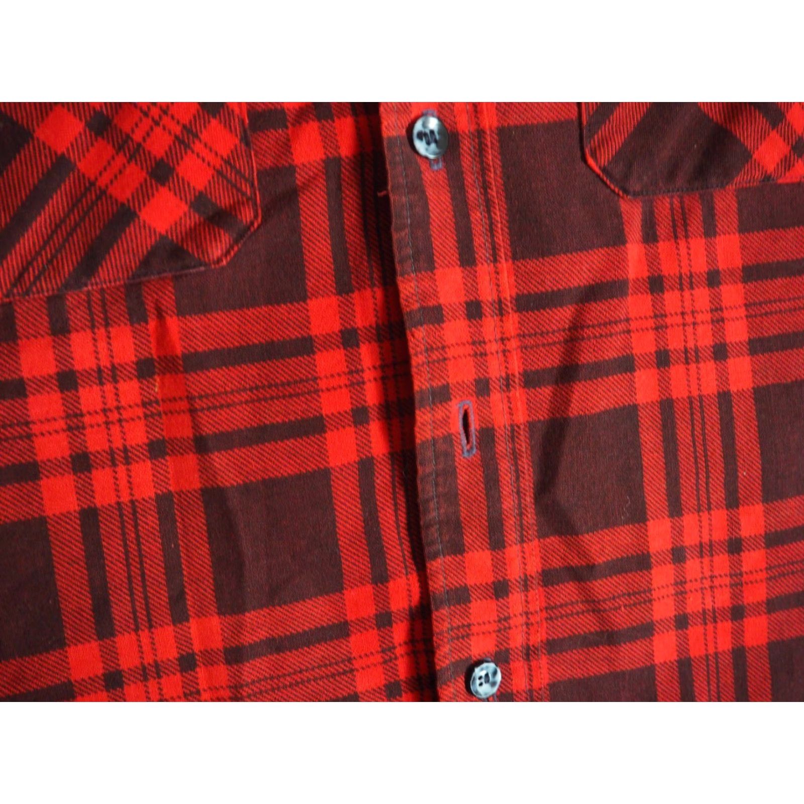 Sears VTG Sears Fieldmaster Red Black Grunge Printed Quilted Flannel Shirt Mens XL Size US XL / EU 56 / 4 - 7 Thumbnail